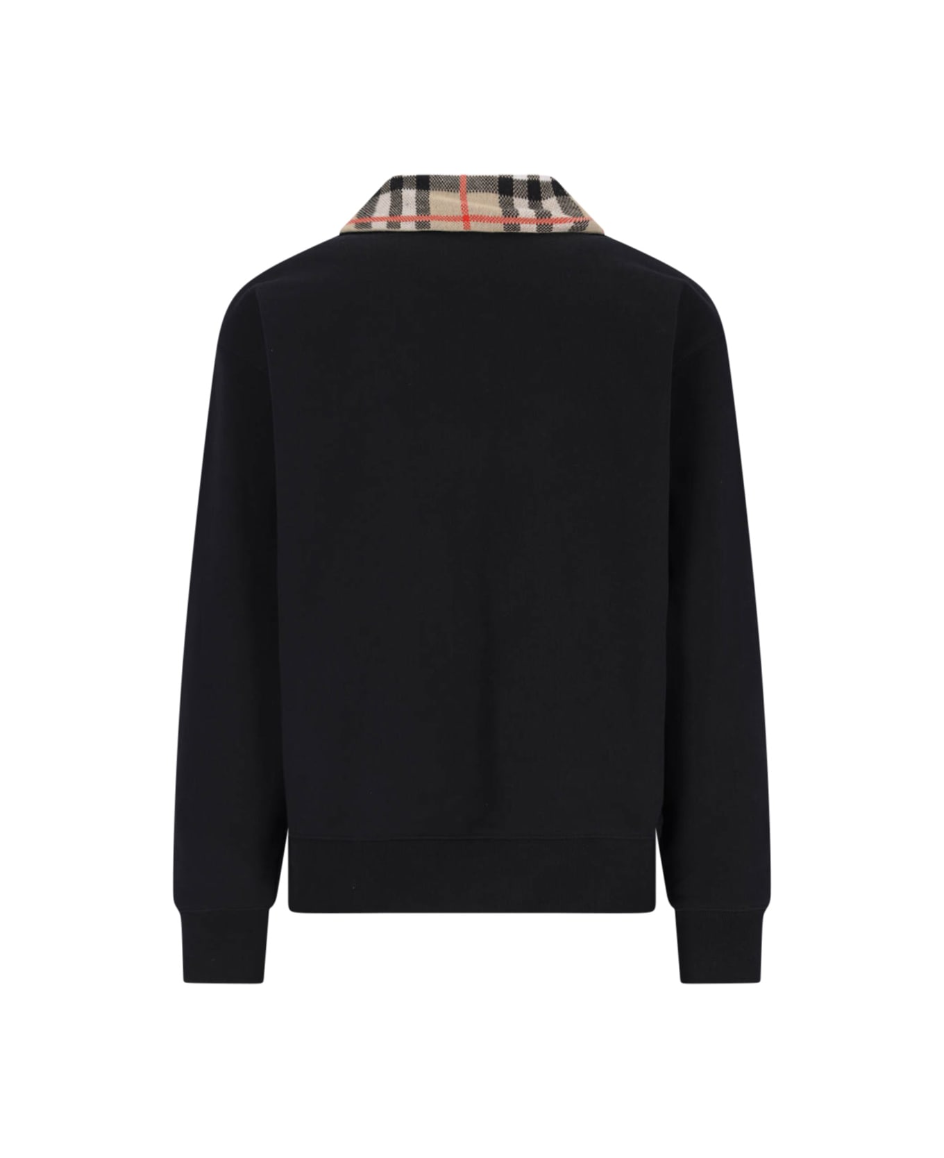Burberry 
check
 Zip Sweater - Black