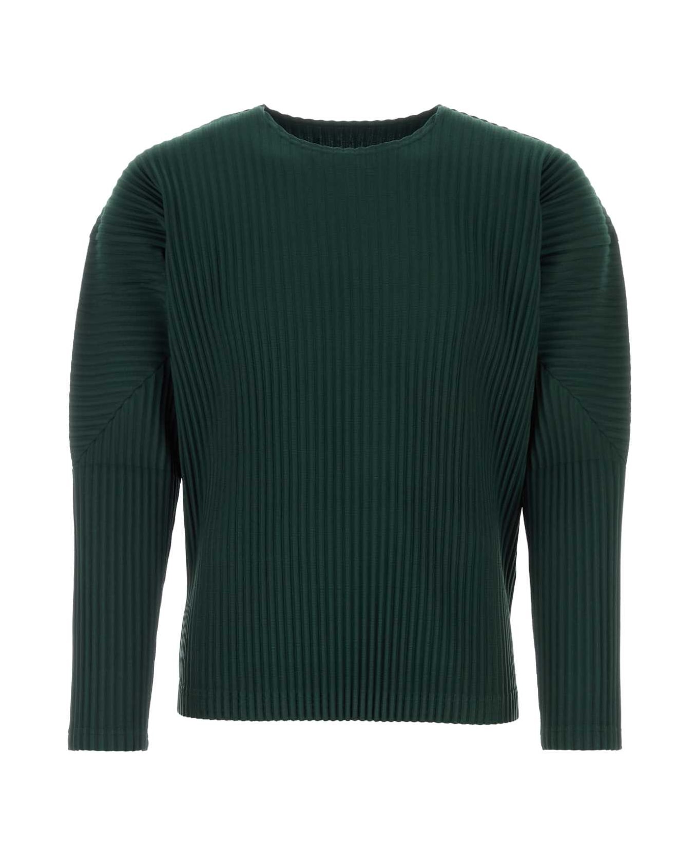 Homme Plissé Issey Miyake Emerald Green Polyester T-shirt - DEEPGREEN