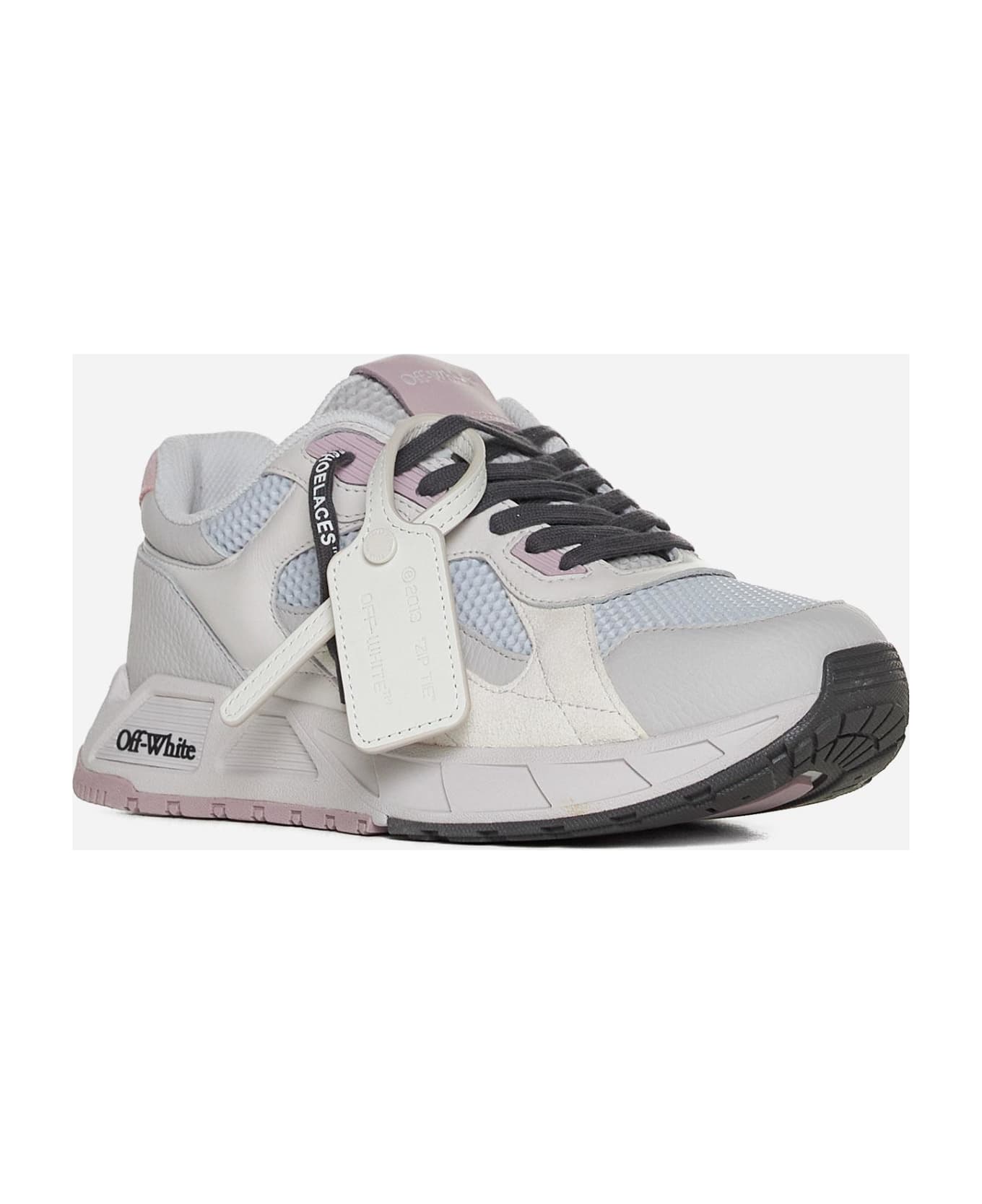 Off-White Kick Off Leather And Mesh Sneakers