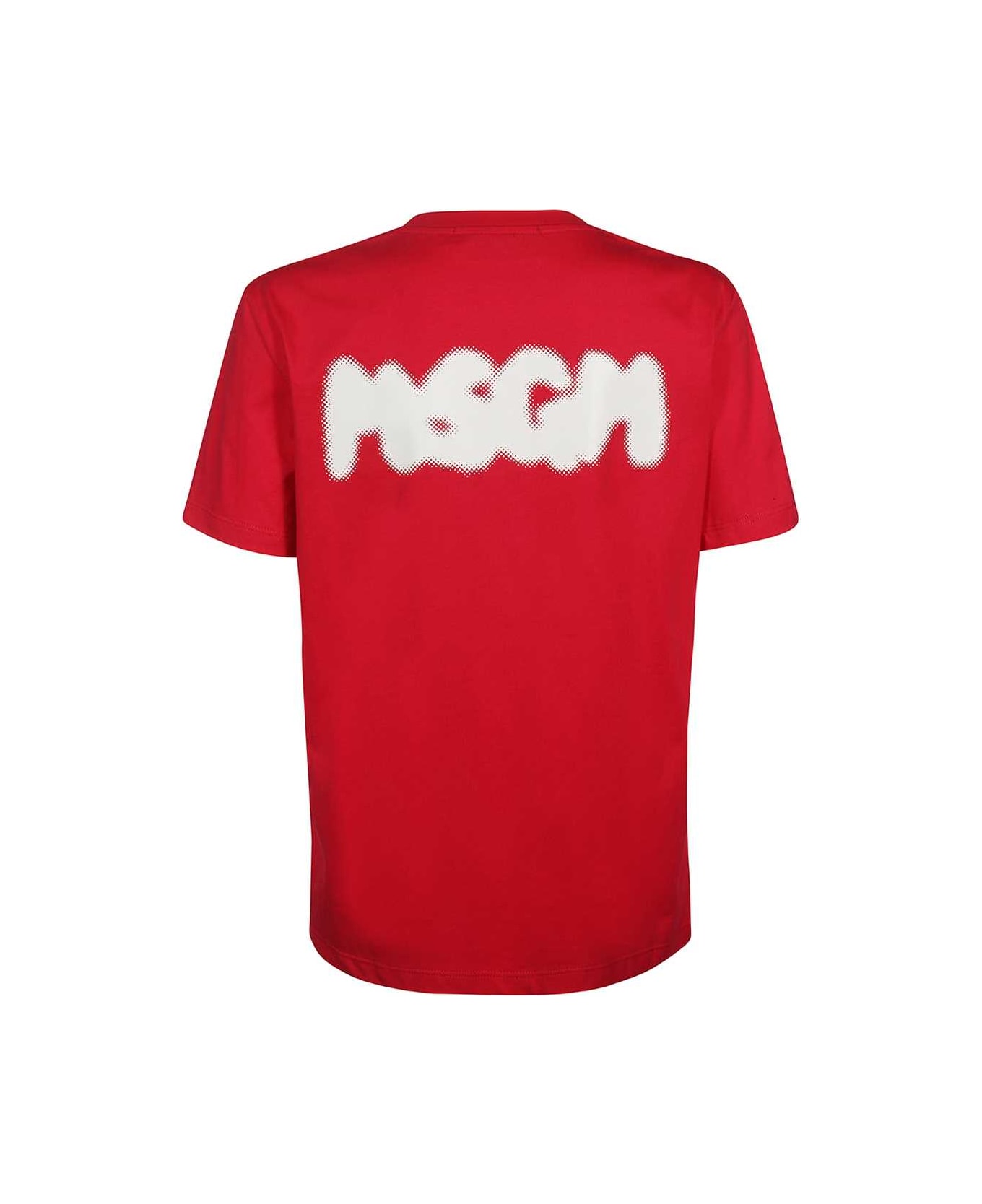 MSGM Printed Cotton T-shirt - red Tシャツ