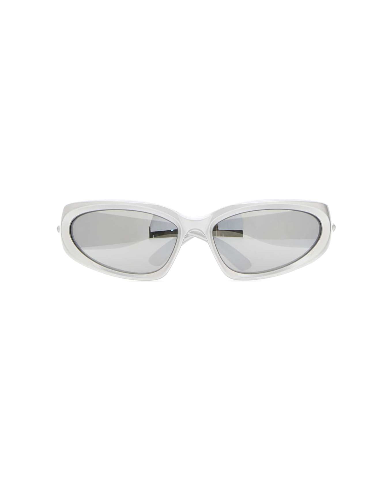 Balenciaga Silver Acetate Swift Oval Sunglasses - 1402