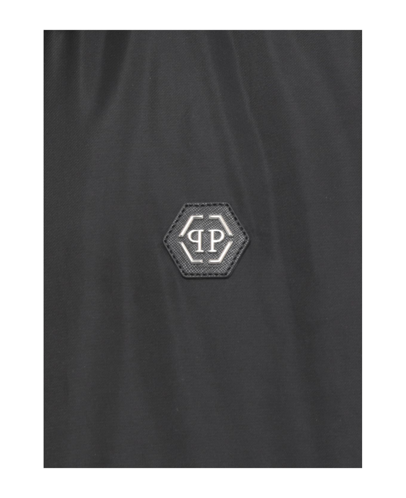 Philipp Plein Bomber Jacket With Logo - Black