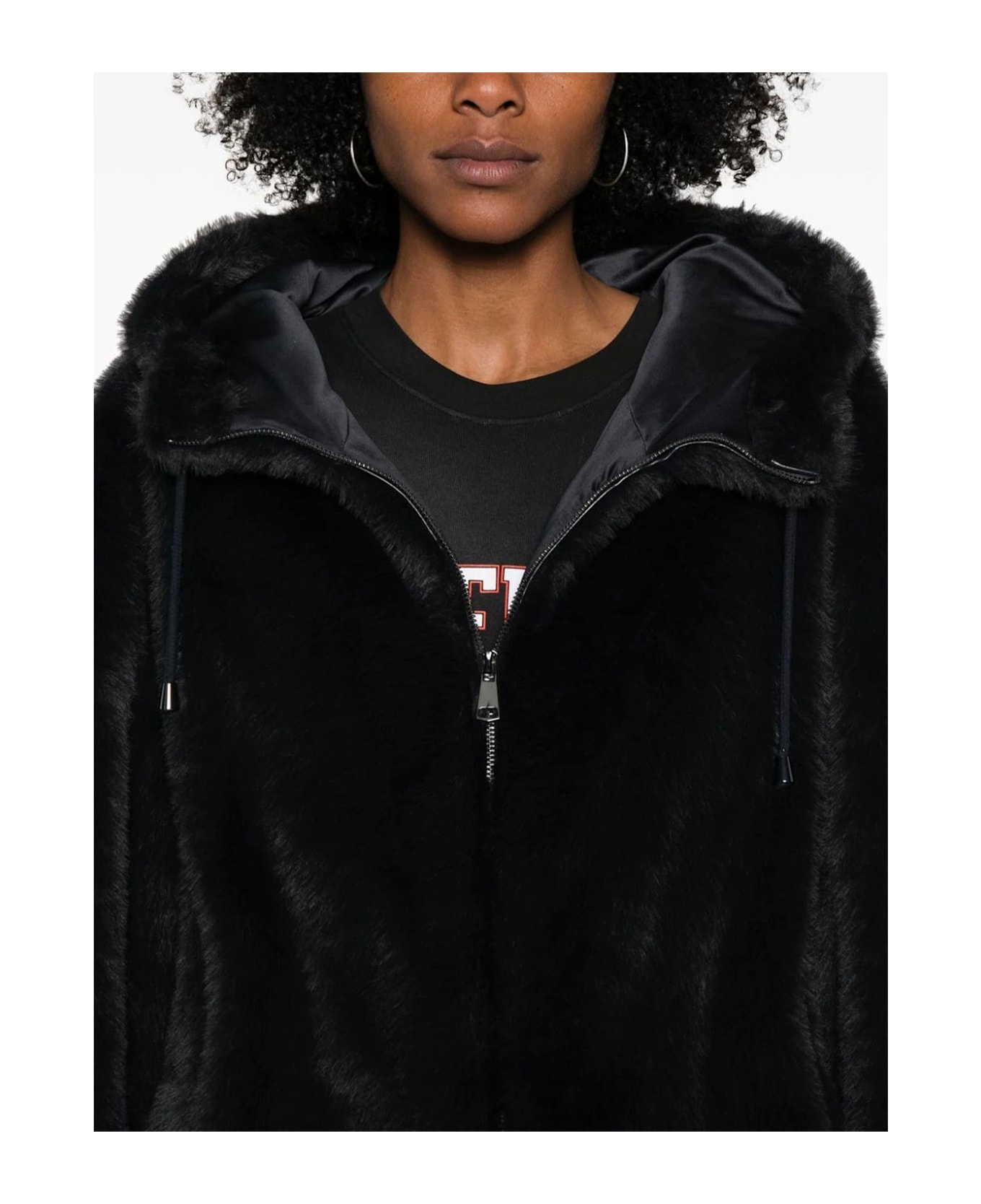 Parosh Dark Grey Faux-fur Design Pathos Coat - Grey