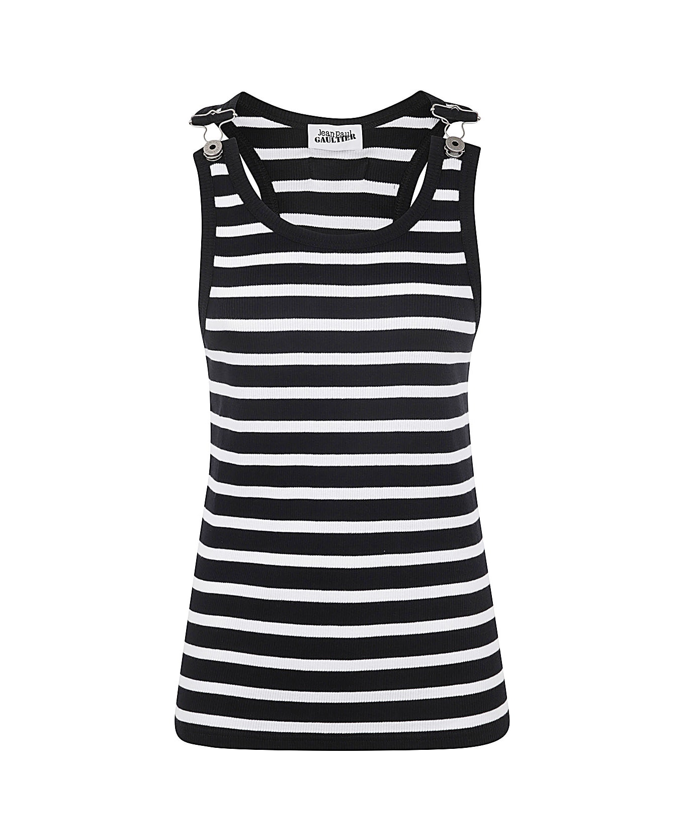 Jean Paul Gaultier Ribbed Mariniere Tank Top - Black White