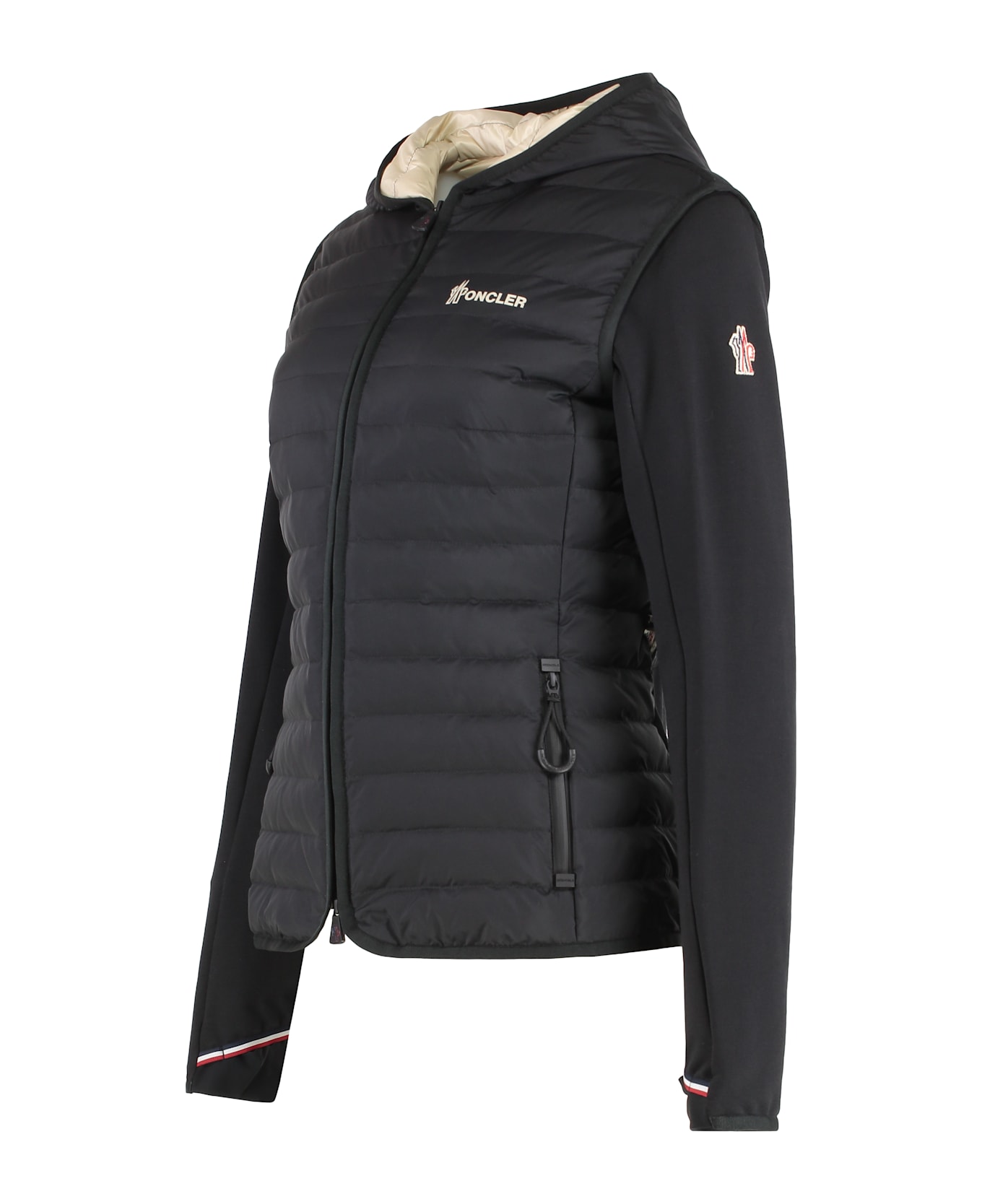 Moncler Grenoble Cardigan With Padded Front Panel - black