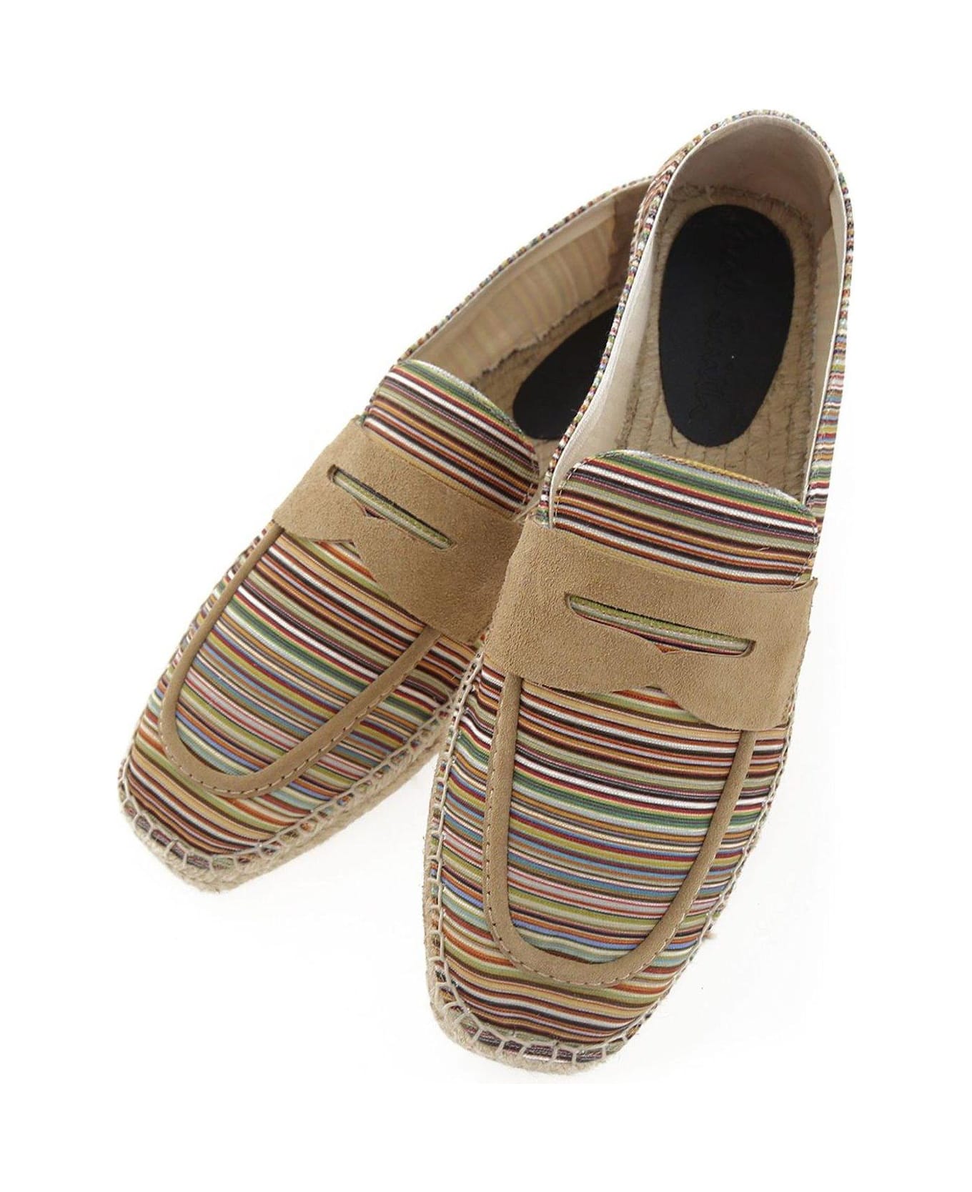 Paul Smith Alvarez Striped Square Toe Espadrilles - MultiColour