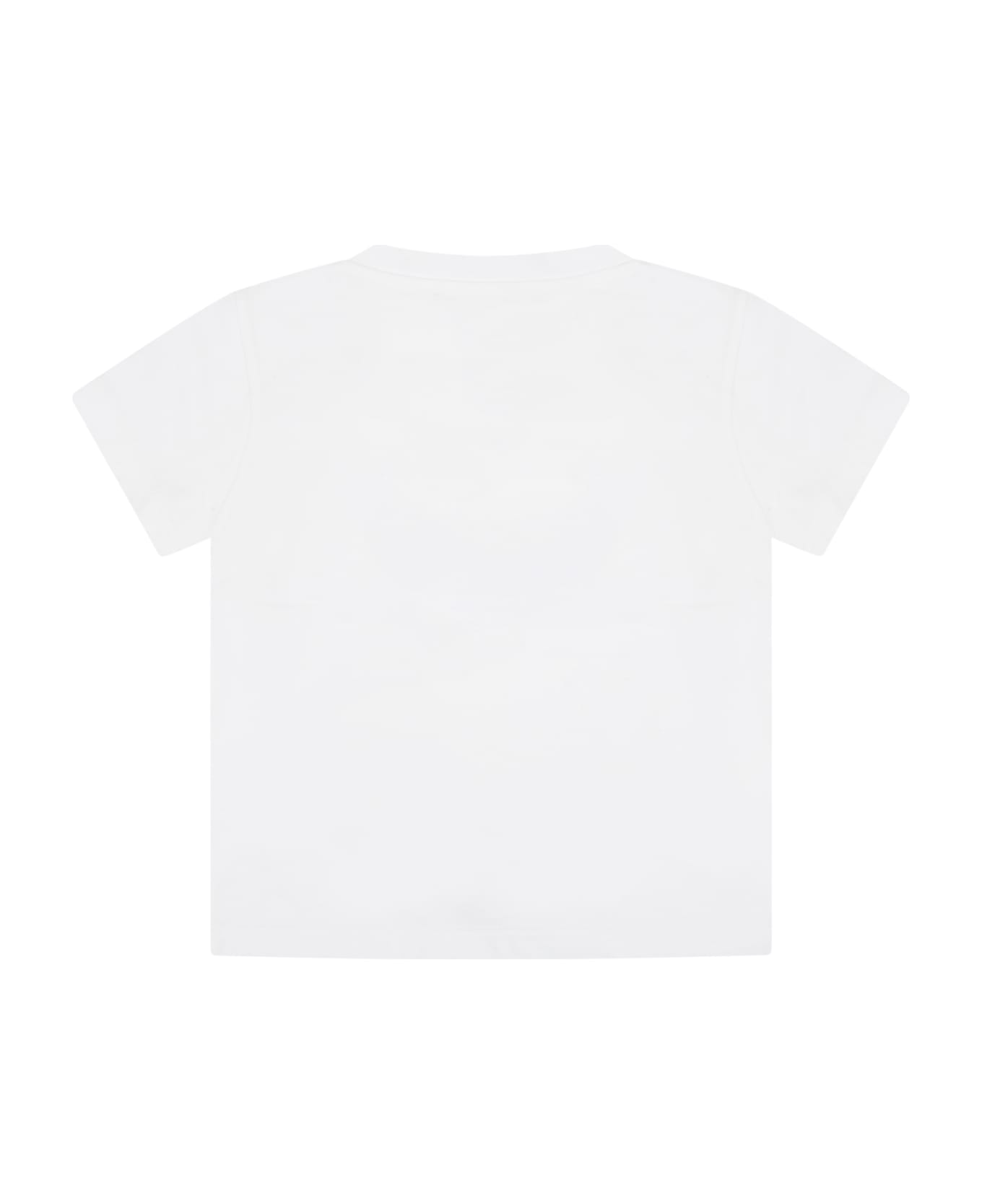 Balmain White T-shirt For Baby Boy With Logos - White