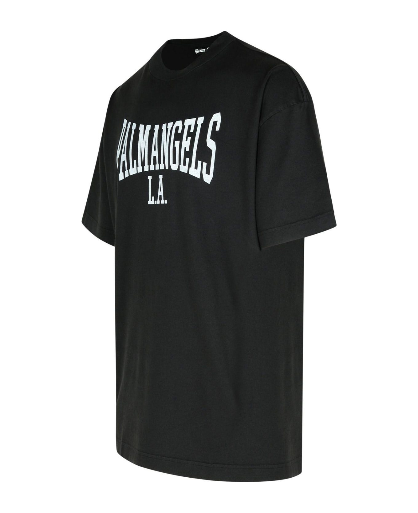 Palm Angels 'college' Black Cotton T-shirt - Black