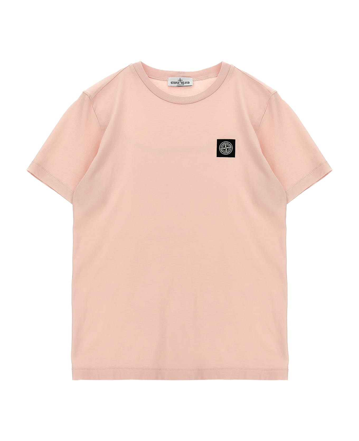 Stone Island Junior Logo Badge T-shirt - Pink