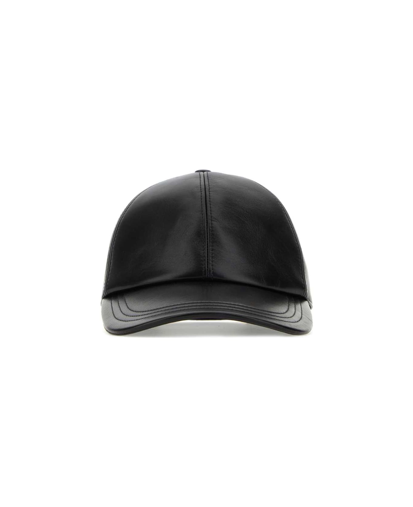 Prada Black Nappa Leather Baseball Cap - NERO