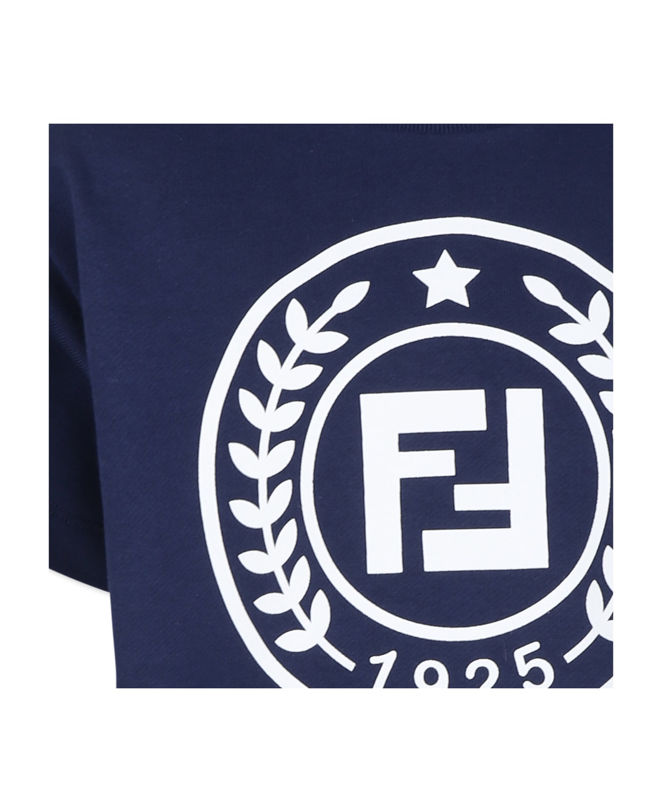 Fendi Blue Sweatshirt For Boy With Logo - Blu