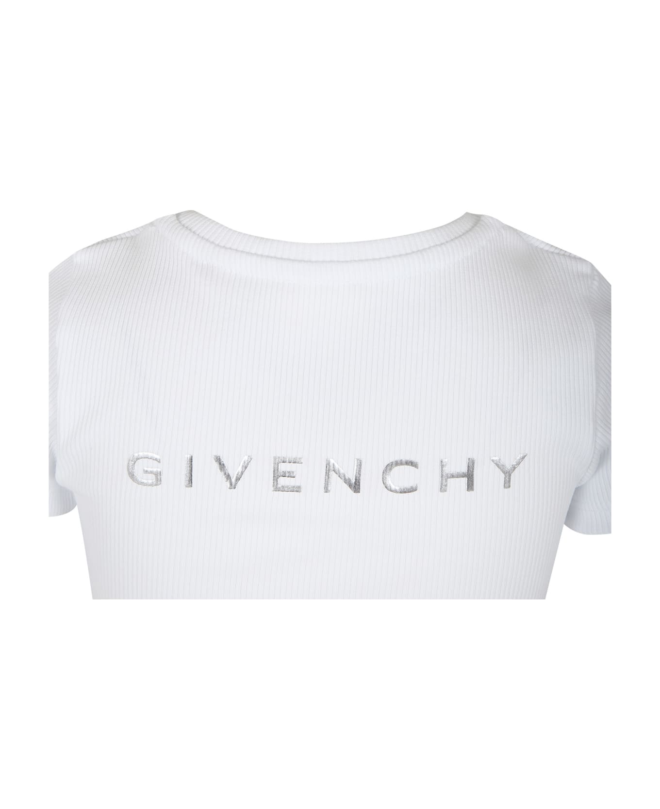 Givenchy White T-shirt For Girl With 4g Motif - Bianco