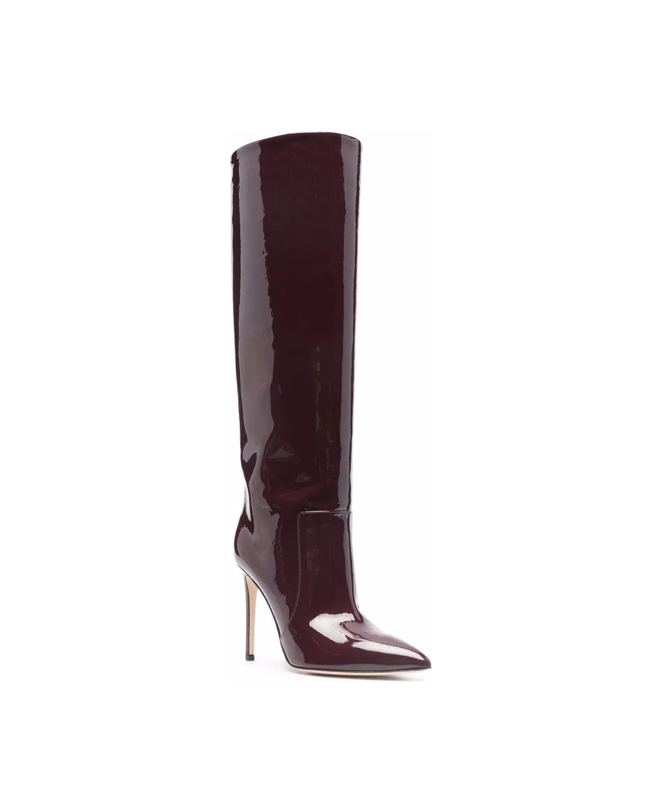 Paris Texas 105 Stiletto Boot In Burgundy Patent Leather - Red ブーツ