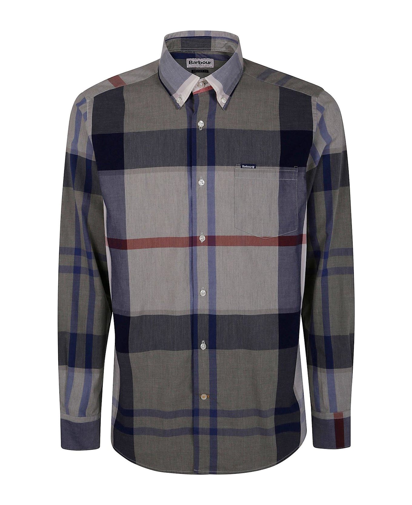 Barbour Harries Check Pattern Long Sleeved Shirt - Bleached Pine Tartan