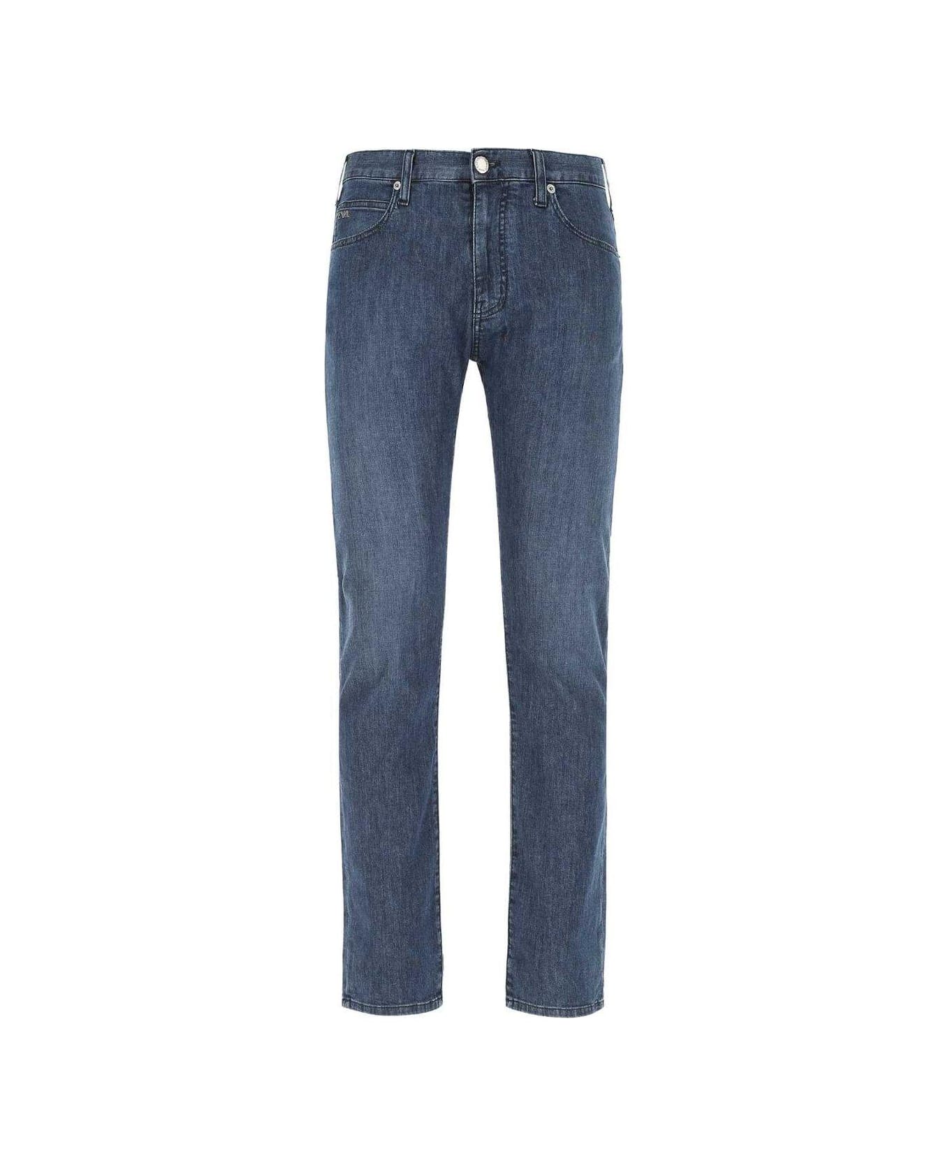 Emporio Armani Cropped Straight Leg Jeans - Denim