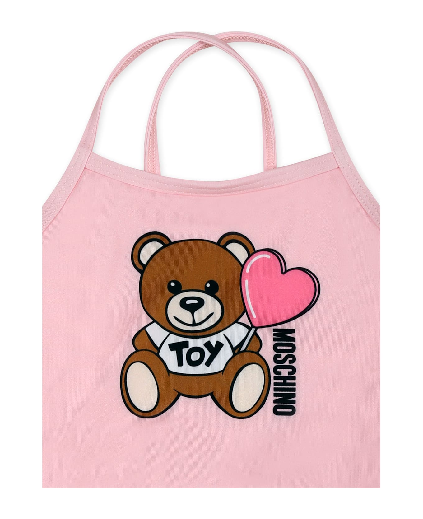 Moschino Pink One-piece Swimsuit For Baby Girl With Teddy Bear - Pink
