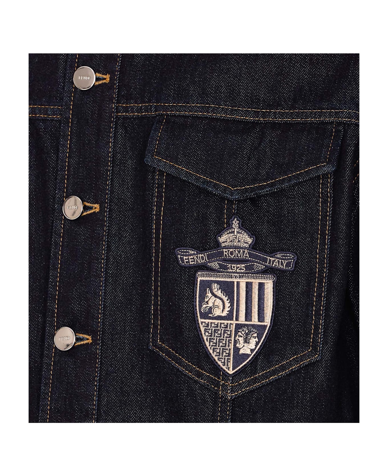 Fendi Crest Denim Jacket - Blue
