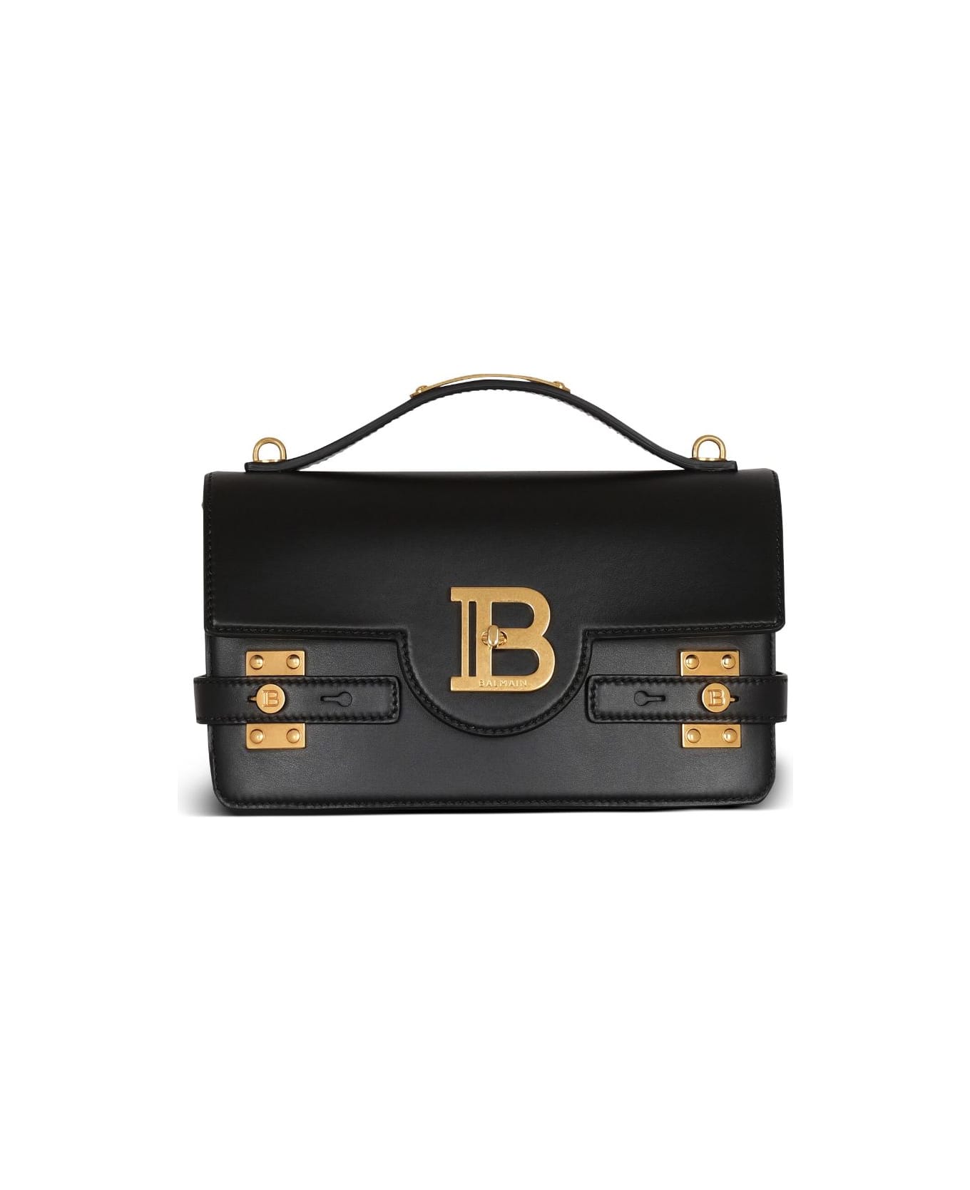 Balmain B-buzz 24 Leather Shoulder Bag - Black