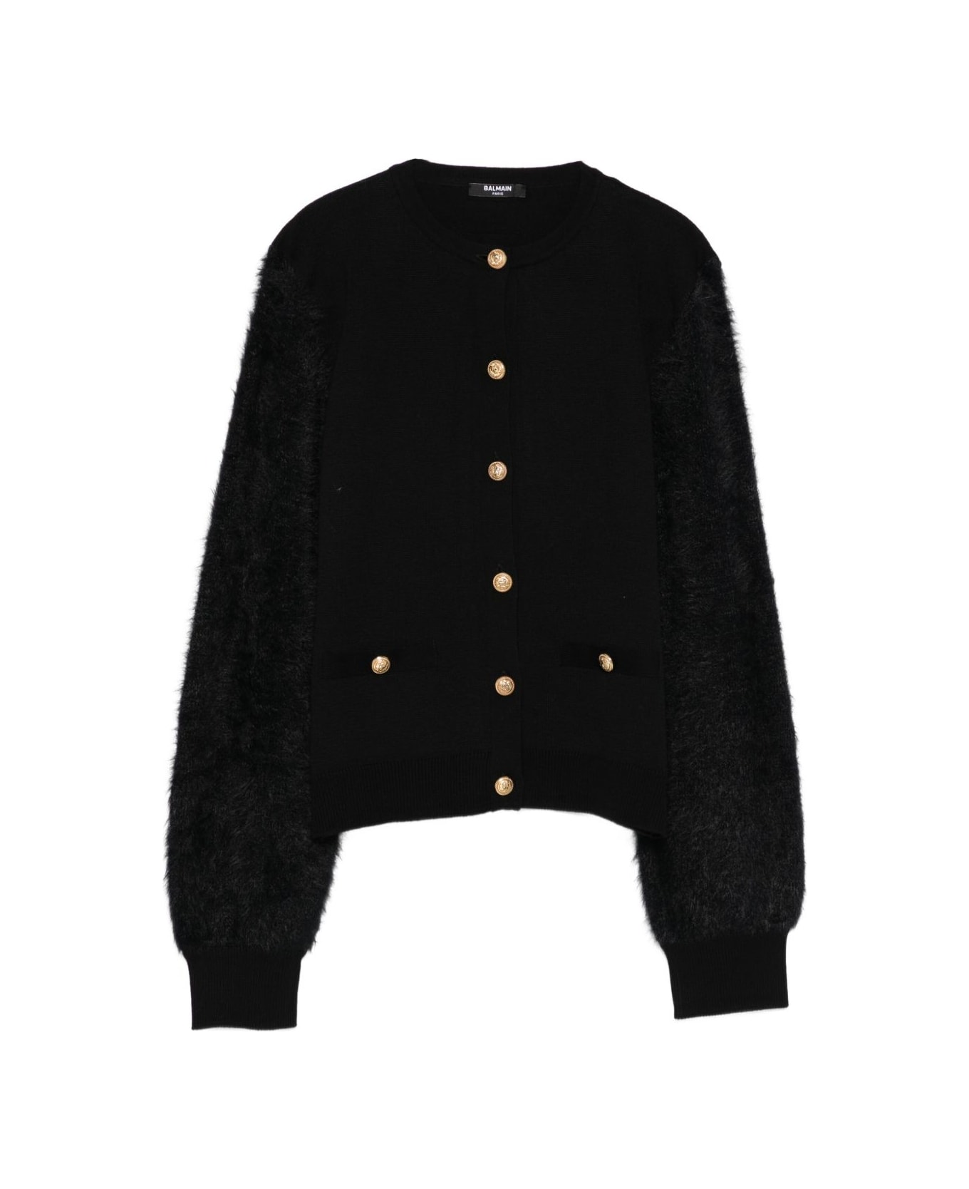 Balmain Kids Cardigan With Decoration - Black