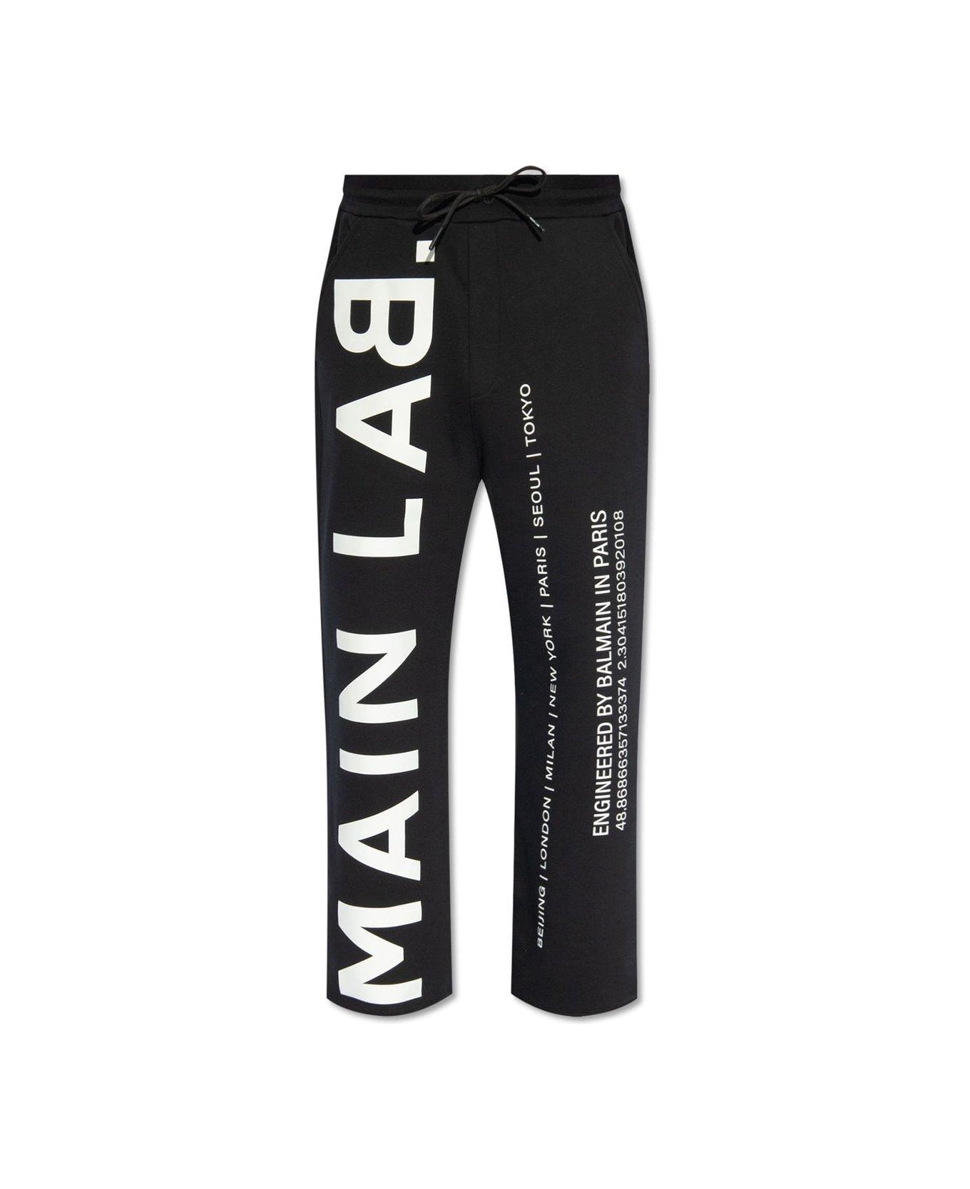 Balmain Logo Printed Track Trousers - Black