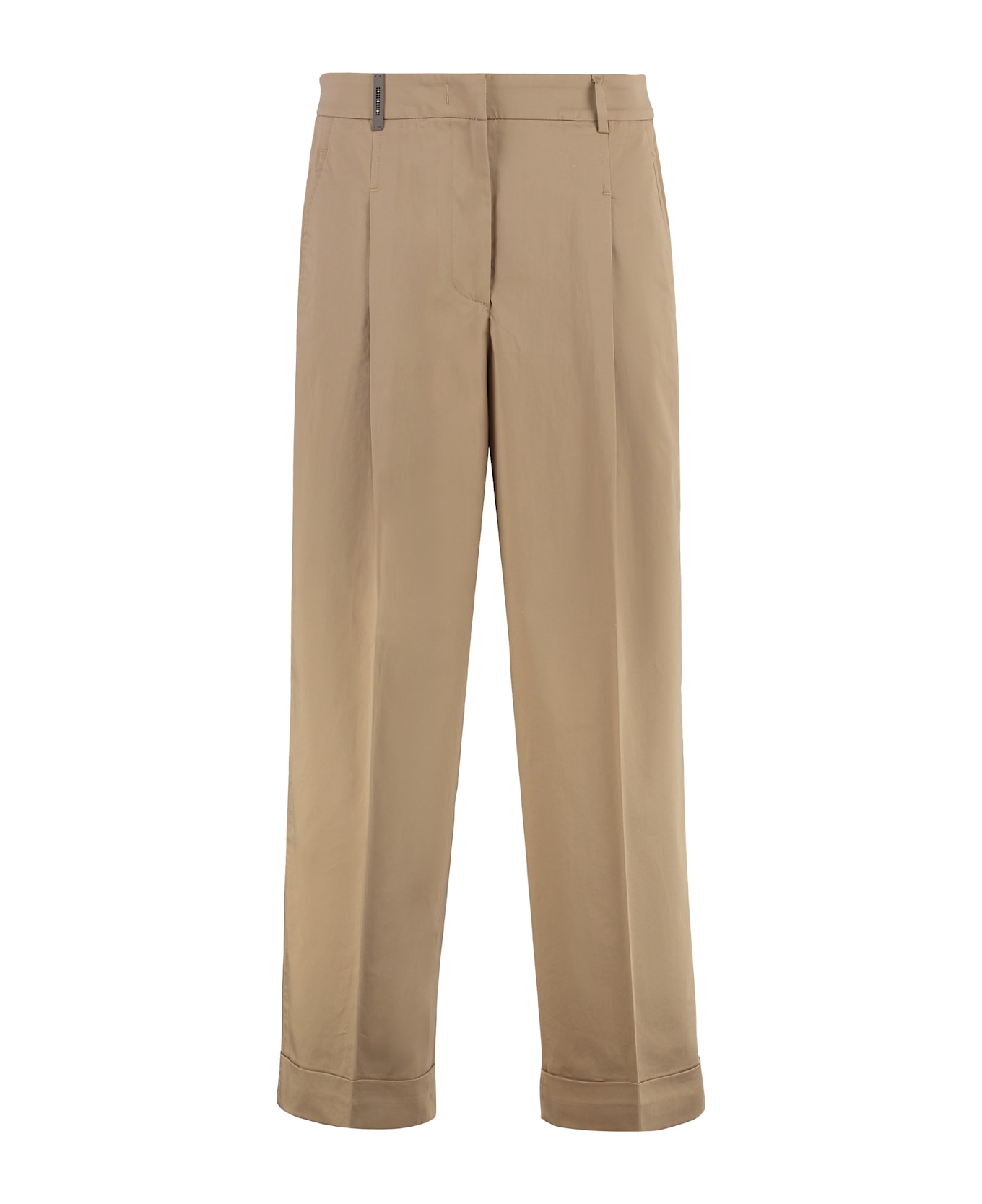 Peserico Stretch Cotton Trousers - Beige