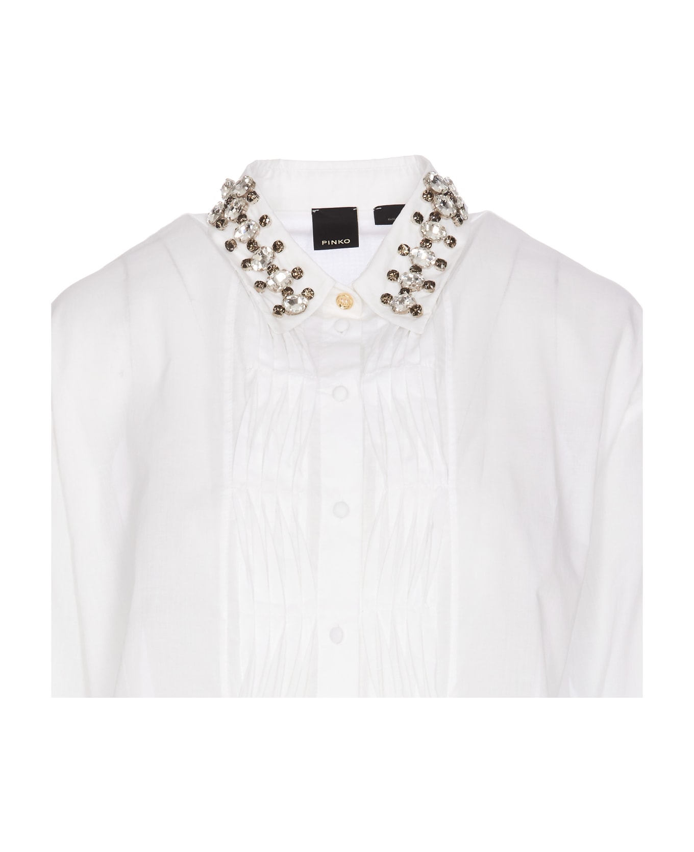 Pinko Jeweled Collar Shirt - White