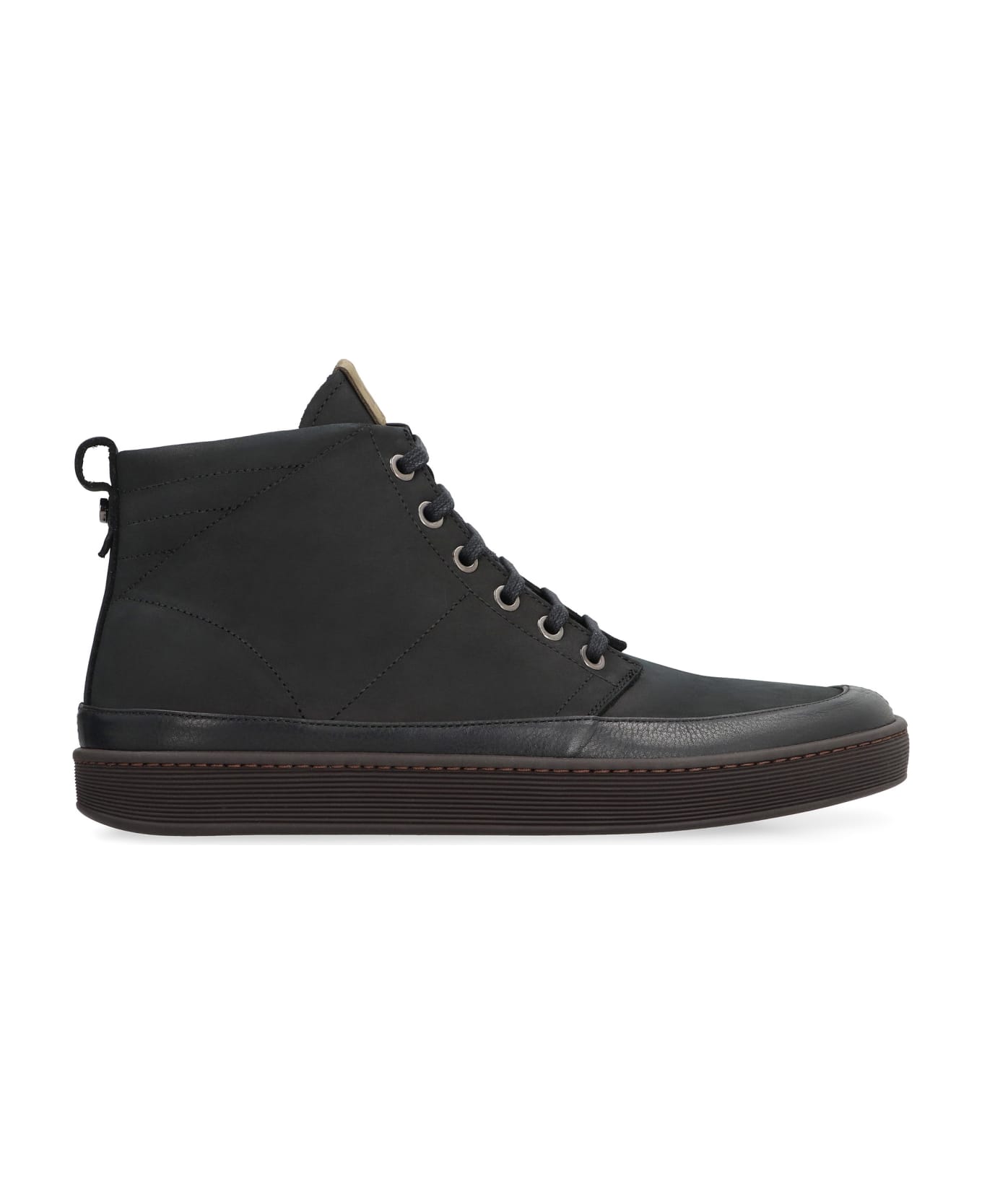 Volta Leather High-top Sneakers - black