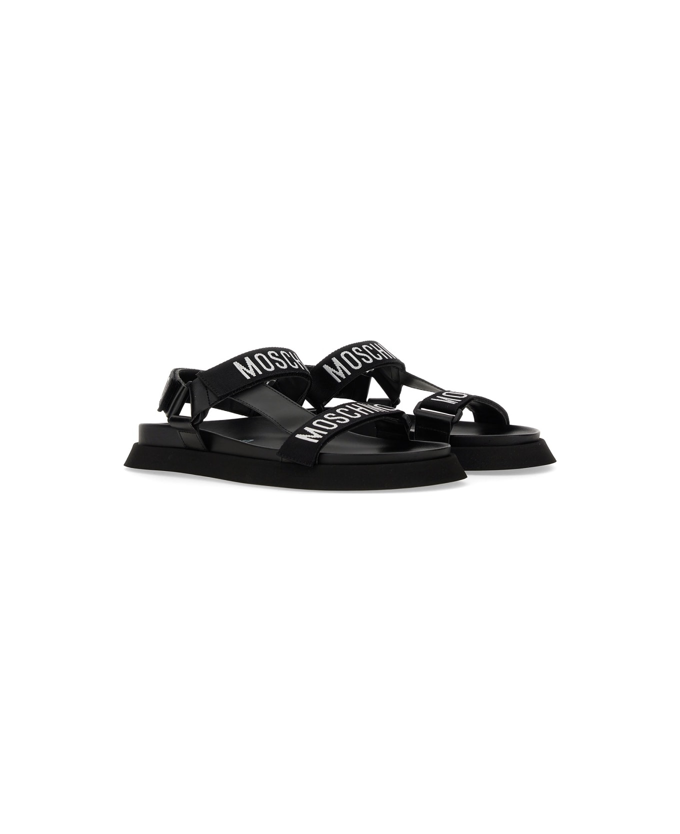 Moschino Sandal With Logo - BLACK サンダル