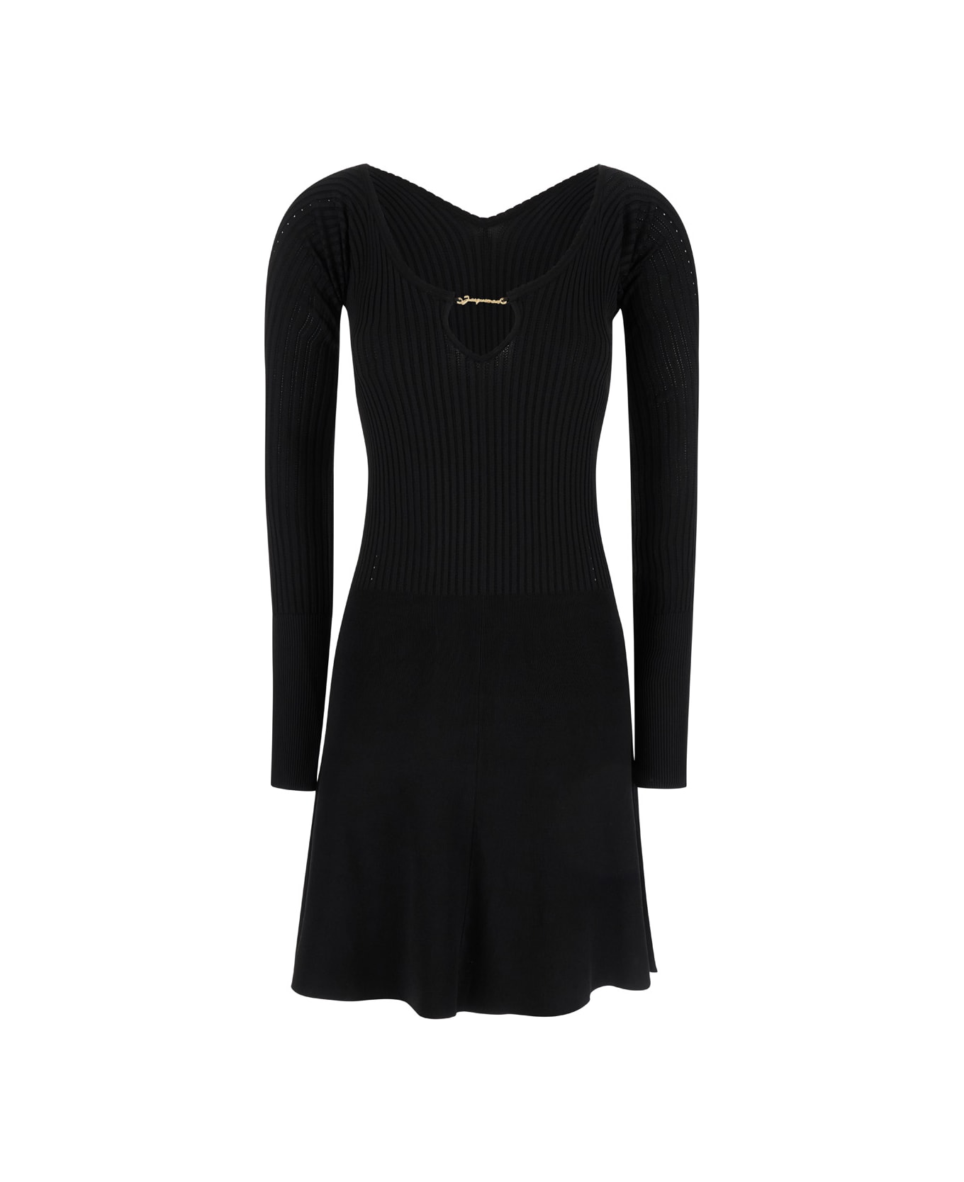 Jacquemus Black 'la Mini Robe Pralu' Mini Dress In Viscose Woman - Black