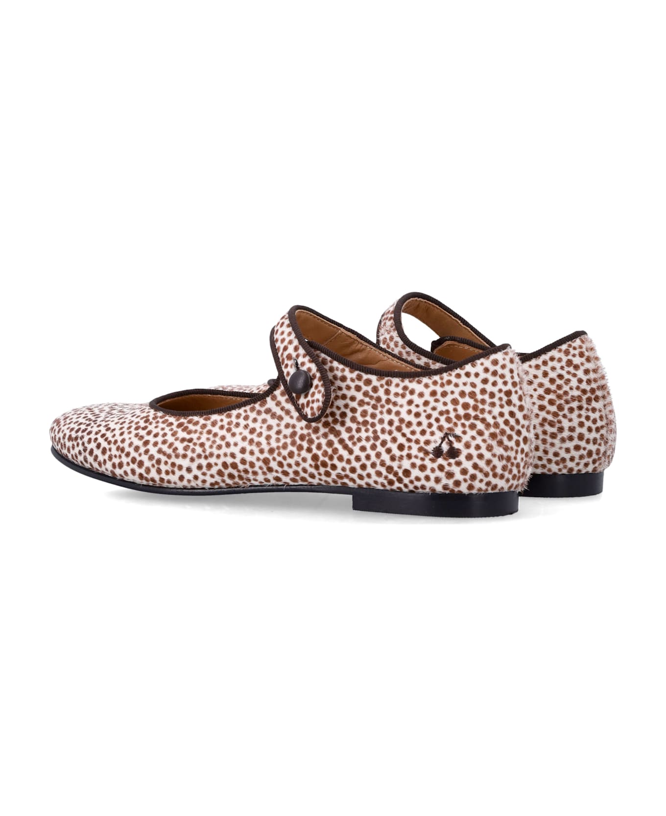 Bonpoint Ella Leopard Print Leather Mary Janes Bonpoint For Girl - BEIGE