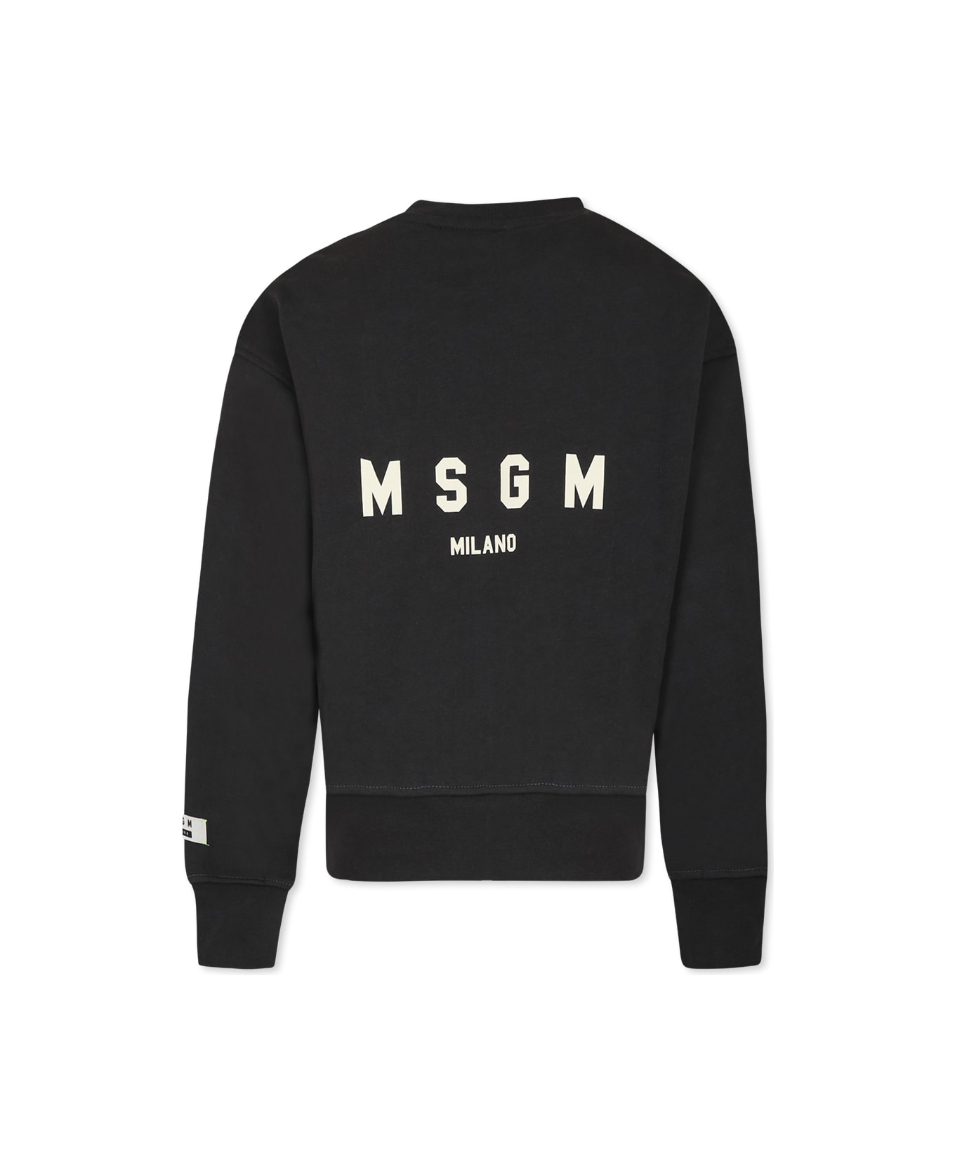 MSGM Black Sweatshirt For Kids With Logo - Grey ニットウェア＆スウェットシャツ