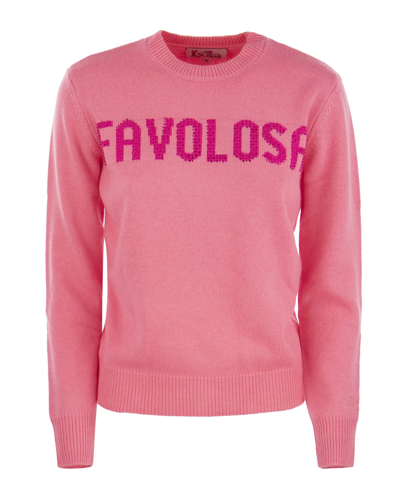 MC2 Saint Barth Wool And Cashmere Blend Jumper With Favolosa Embroidery - Pink