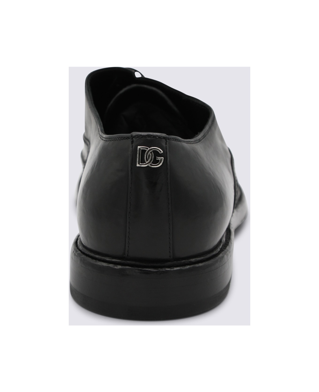 Dolce & Gabbana Black Leather Lace Up Shoes - Black