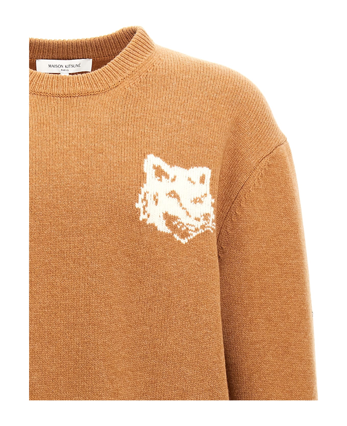 Maison Kitsuné 
fox Head
 Sweater - Brown