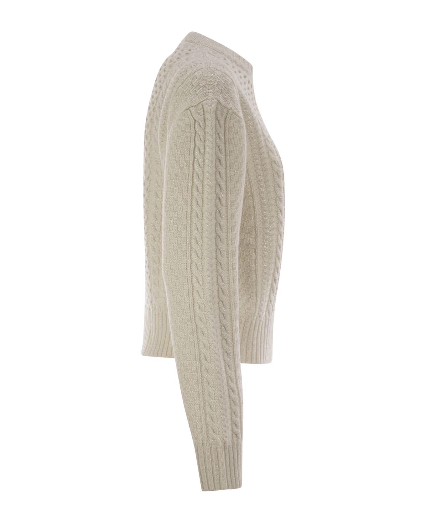 Fabiana Filippi Platinum Fisherman Jersey With Lurex - Cream