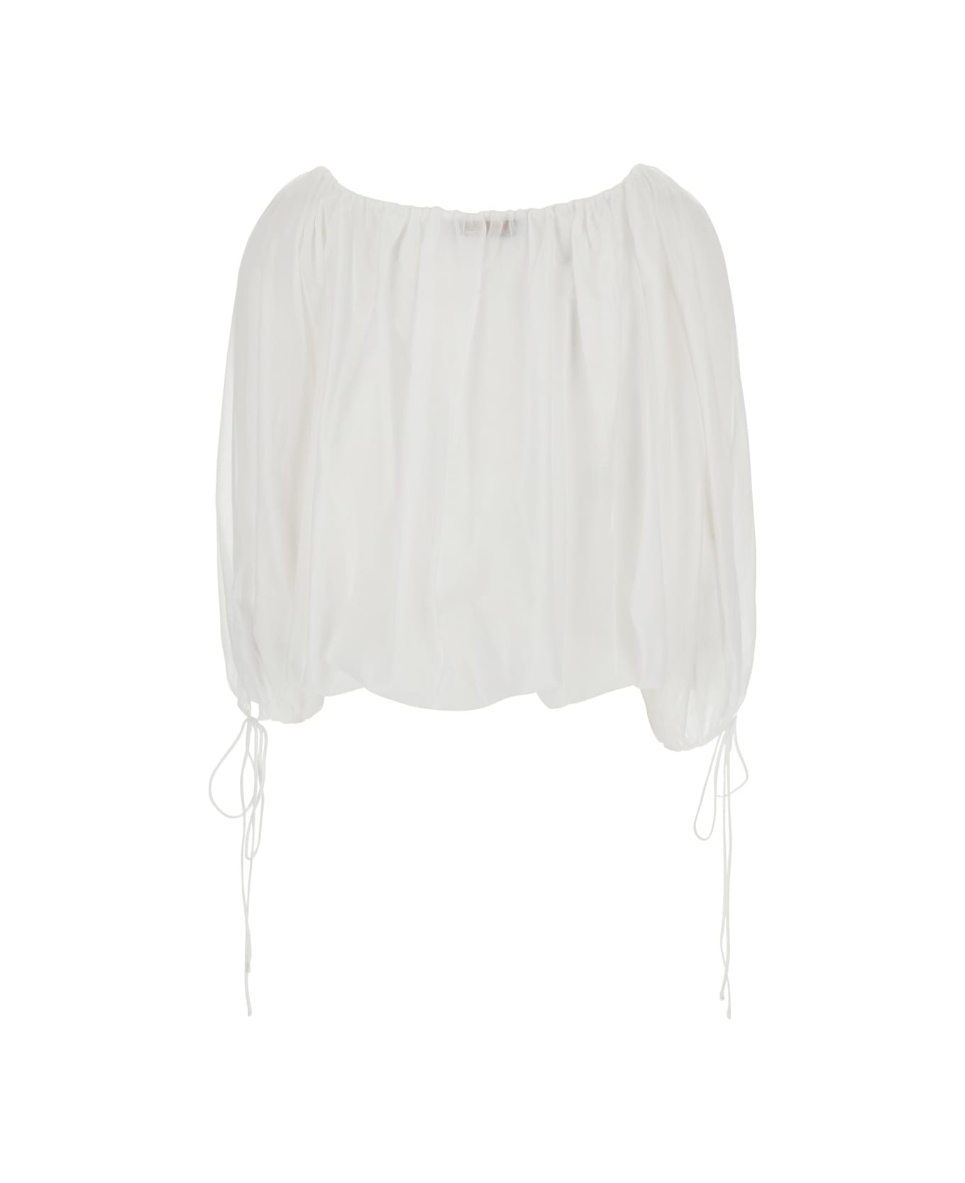 The Andamane 
wilma
 White Top With Long Balloon Sleeves In Cotton Woman - White