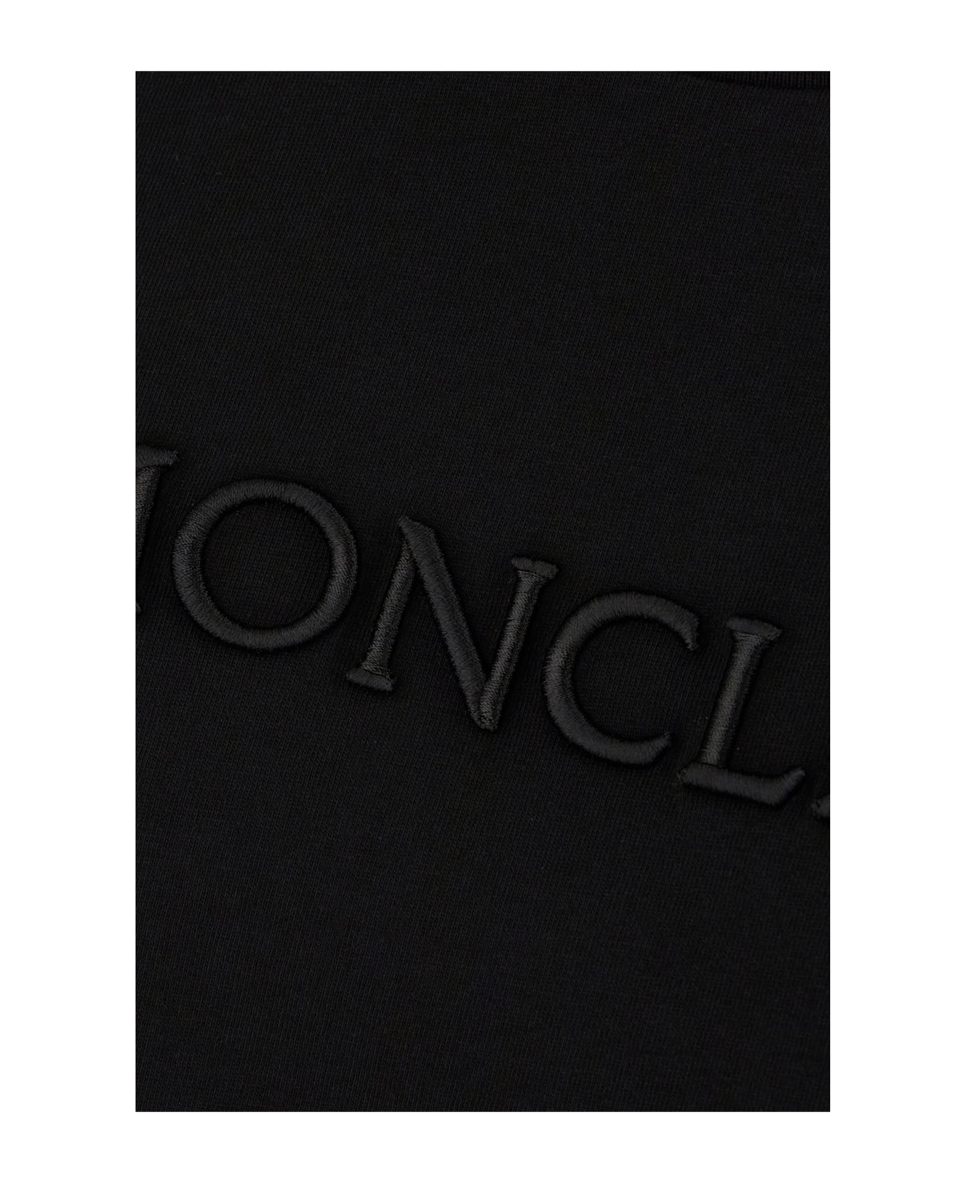 Moncler Black Cotton T-shirt - BLACK