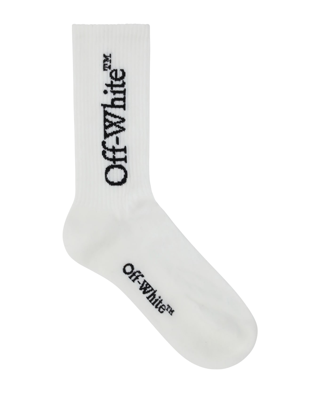 Off-White Logo Socks - White Black 靴下