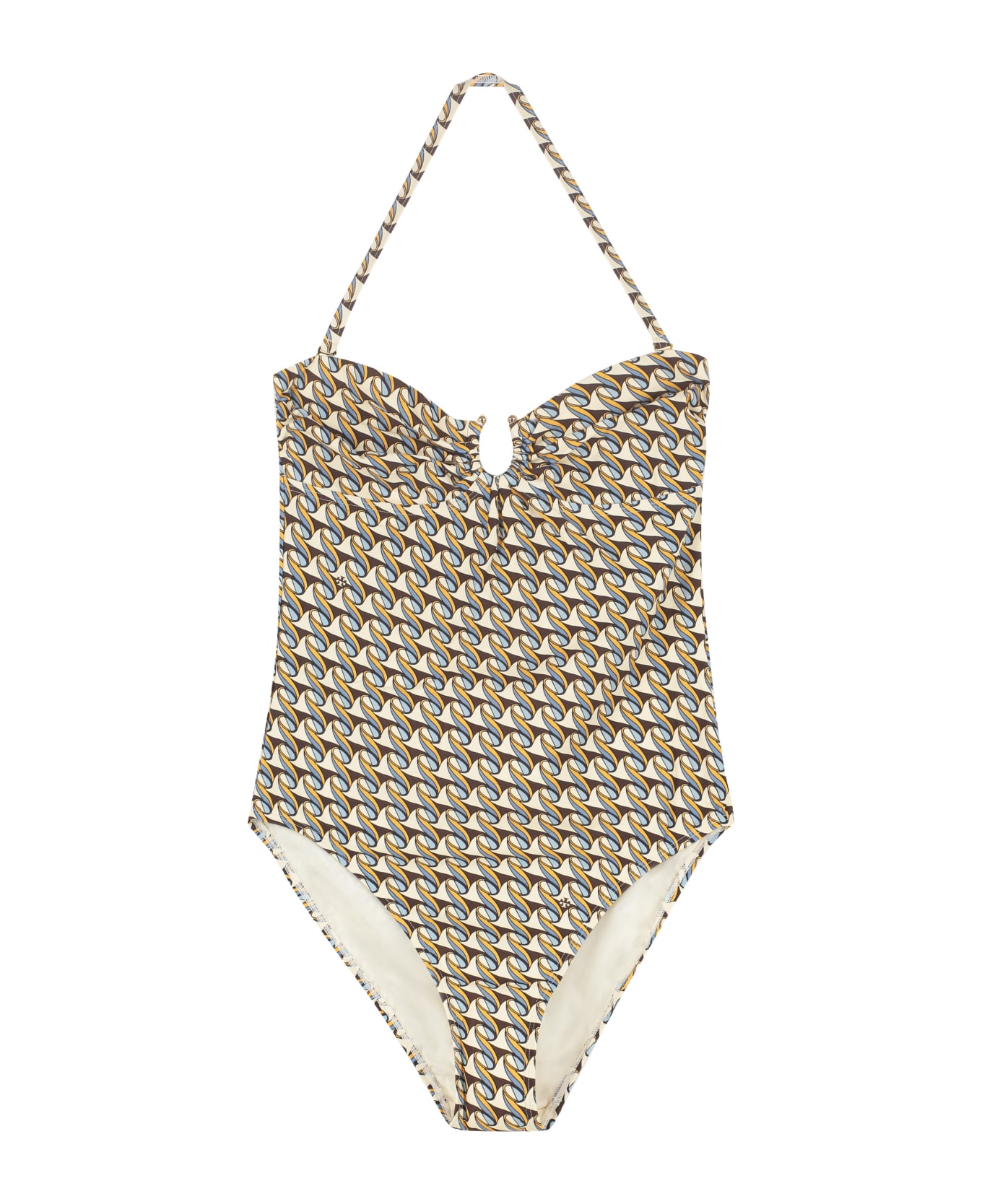 Tory Burch Printed One-piece Swimsuit - BEIGE ワンピース