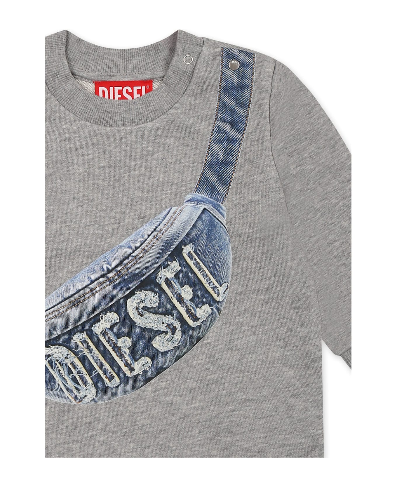 Diesel Grey Sweatshirt For Baby Boy With Pochette - Grey