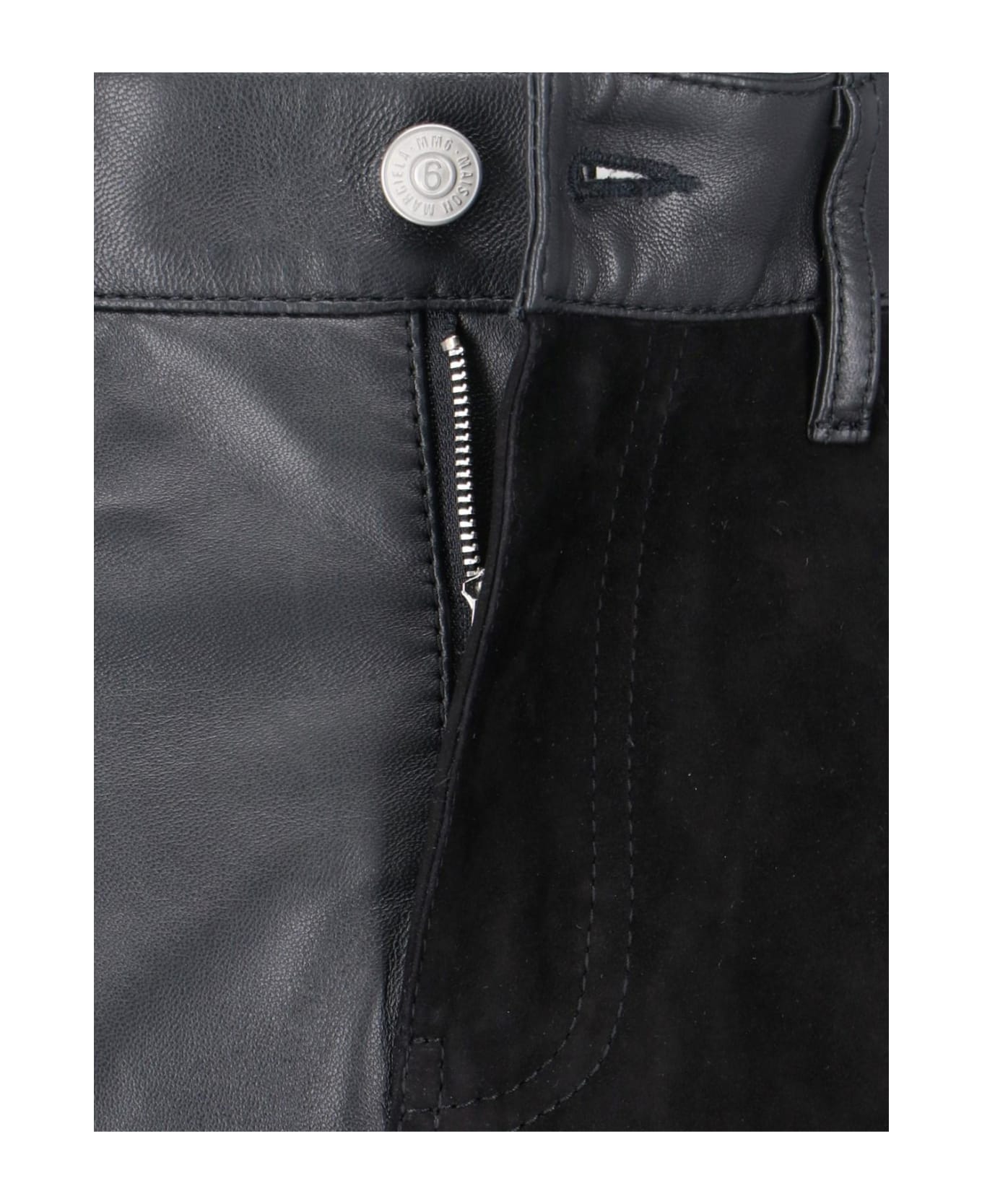 MM6 Maison Margiela Maxi Leather Skirt - Black  