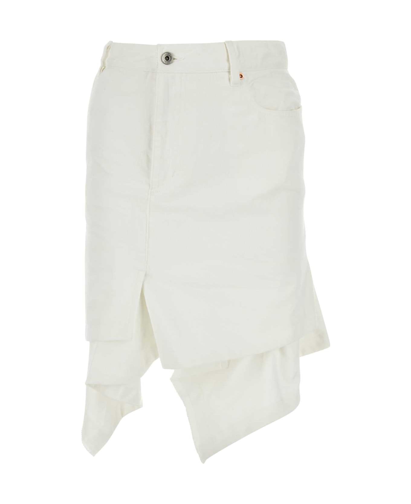 Sacai White Denim Skirt - OFFWHITE スカート