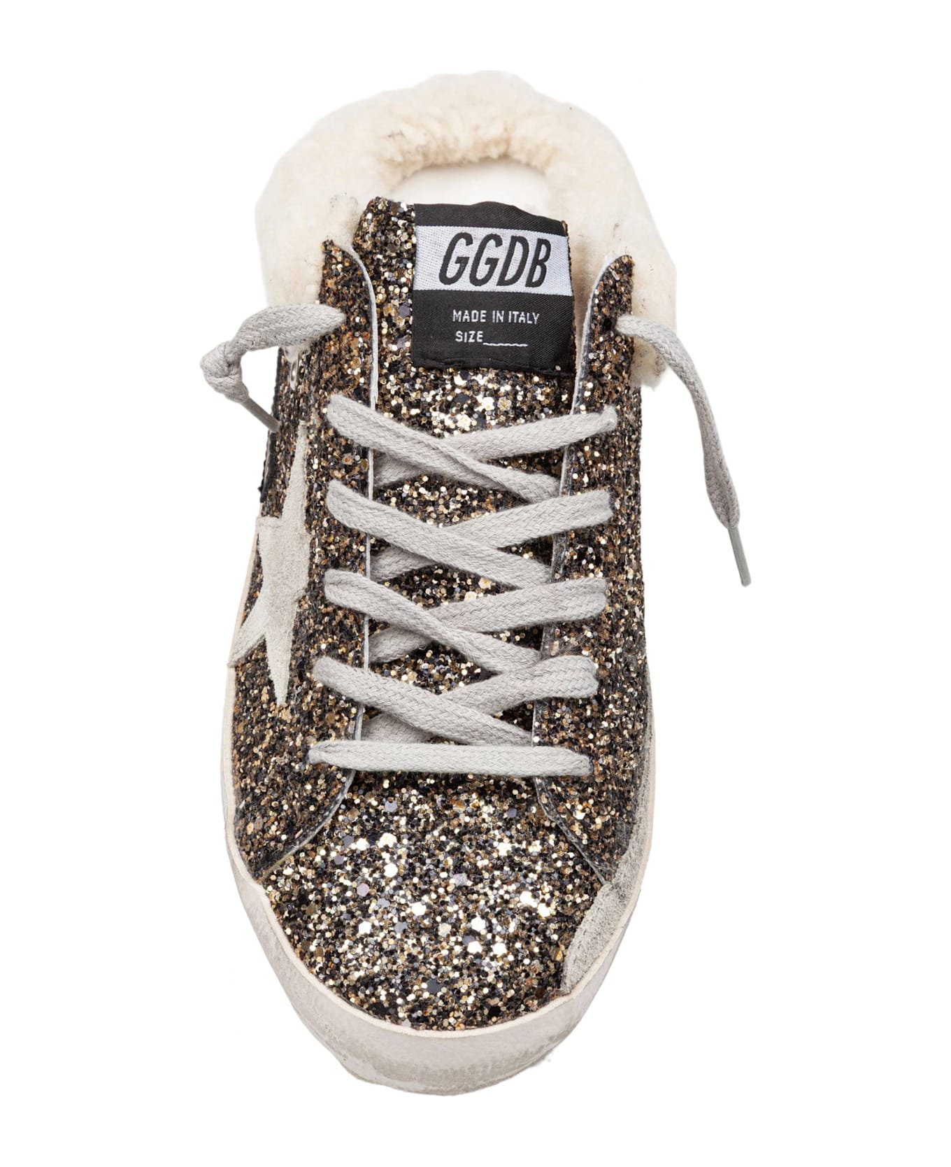Golden Goose Sneakers Super Star In Glitter Color Black/gold - Black gold/Beige/Ice