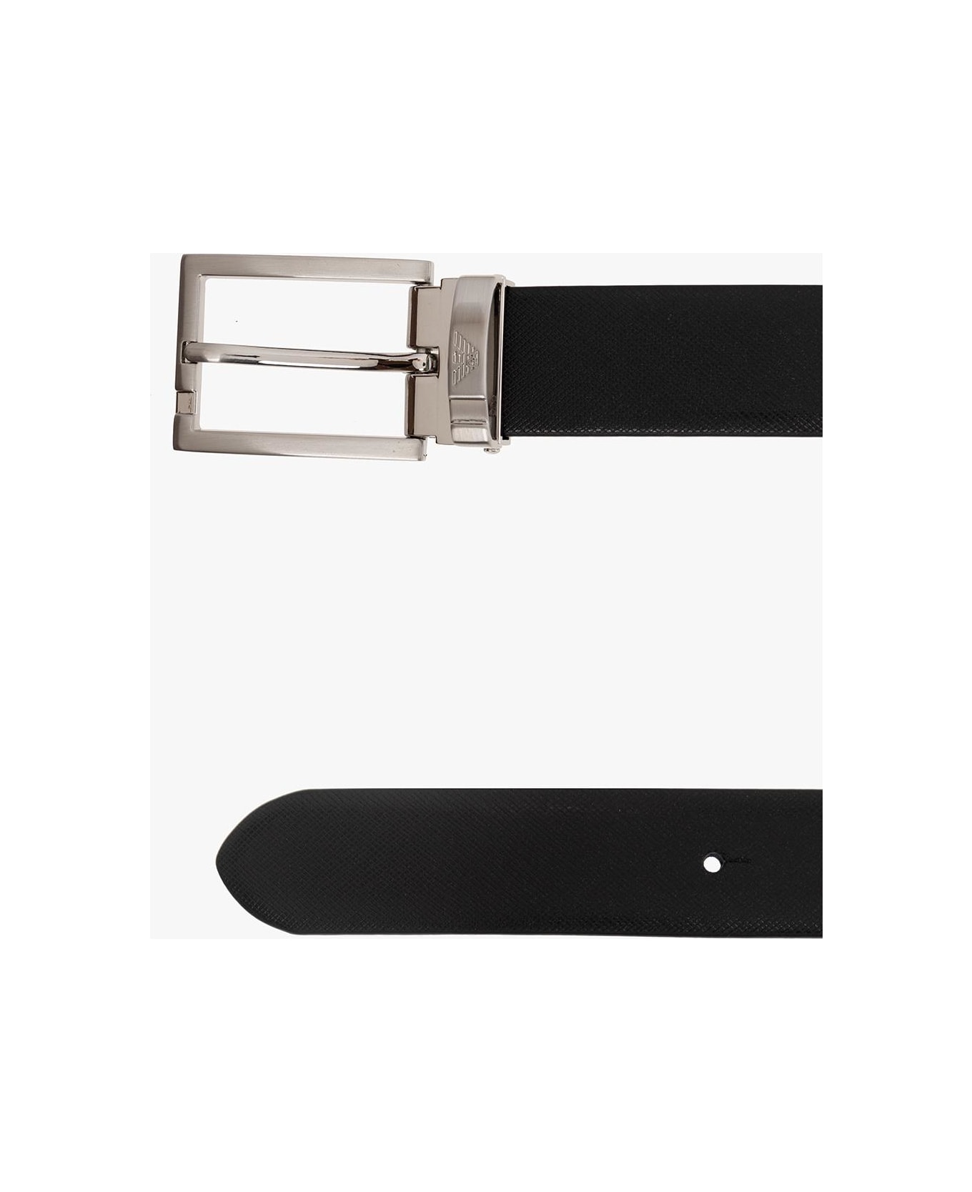 Emporio Armani Reversible Belt With Interchangeable Buckles - Nero