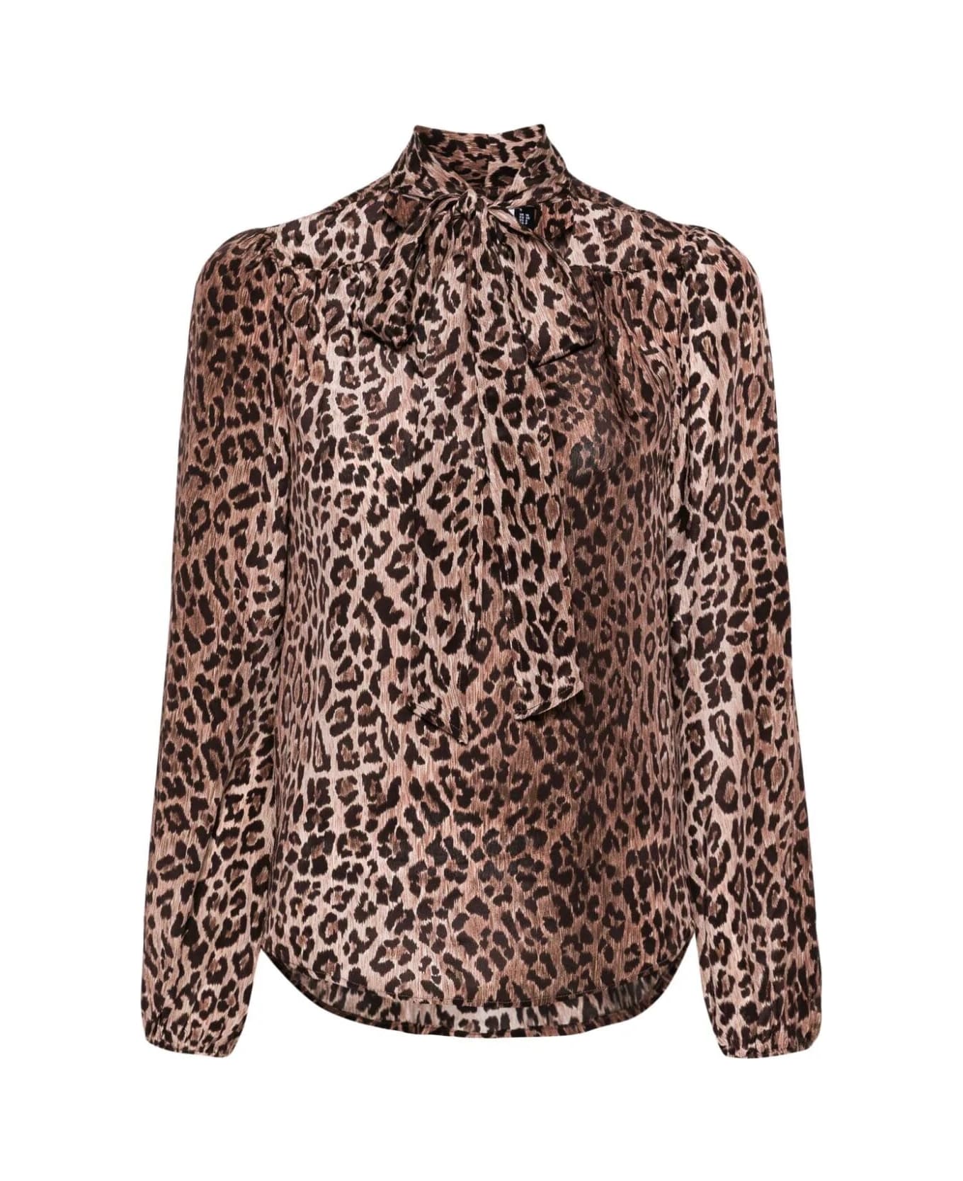 RIXO Camicia Con Sciarpa - Leopard