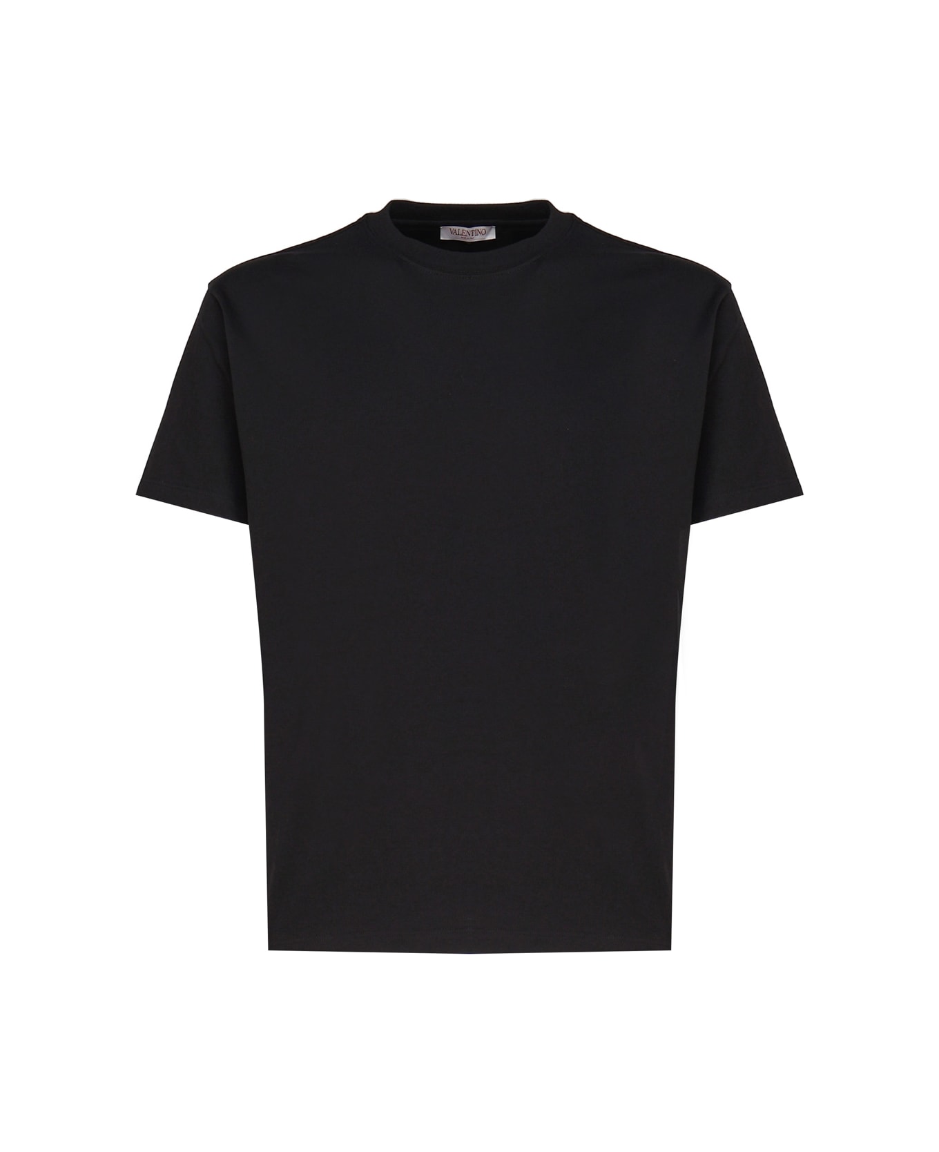 Valentino Garavani Valentino Cotton T-shirt With Stud - Black シャツ