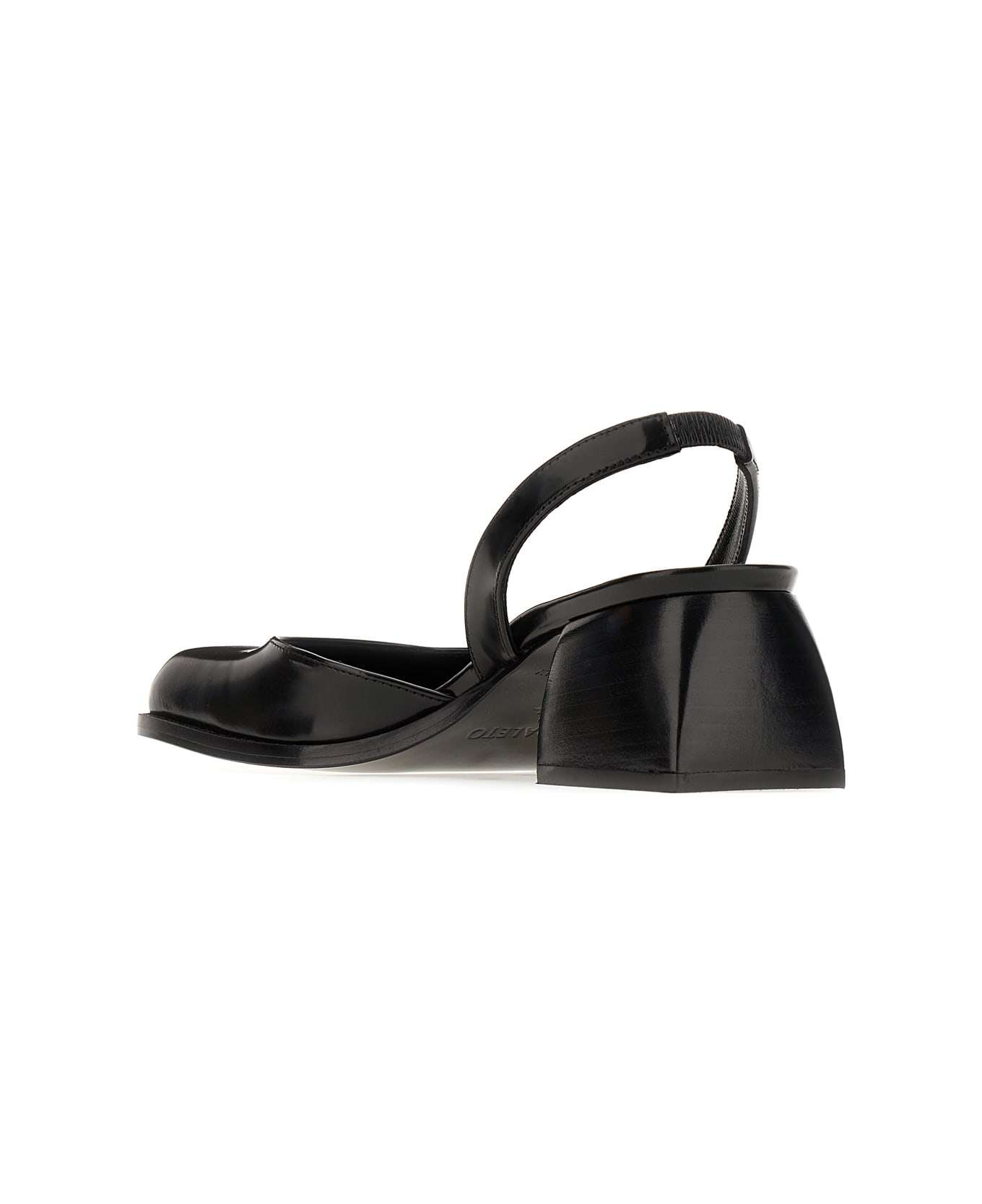 Nodaleto Black Leather Bulla Jones Pumps - BLACK GLASSED