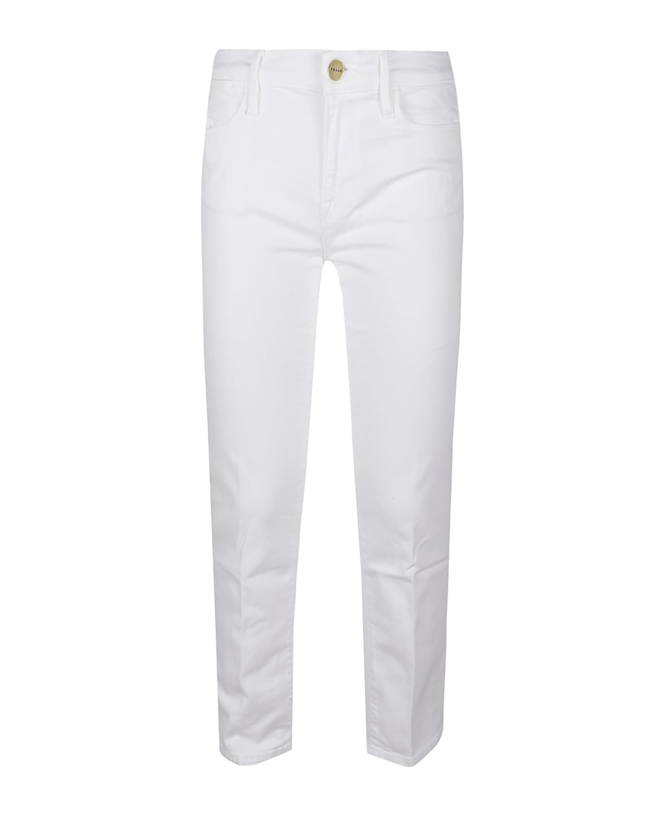 Frame High Straight Jeans - Blanc