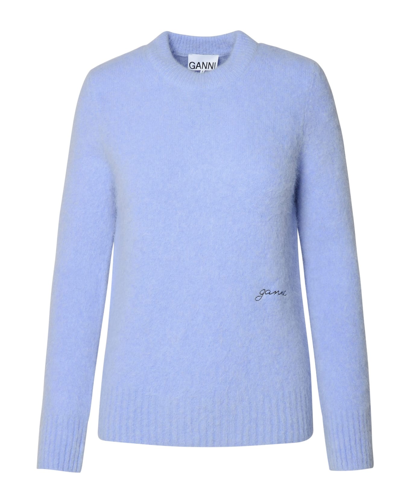 Ganni Light Blue Virgin Wool Blend Sweater - Liliac