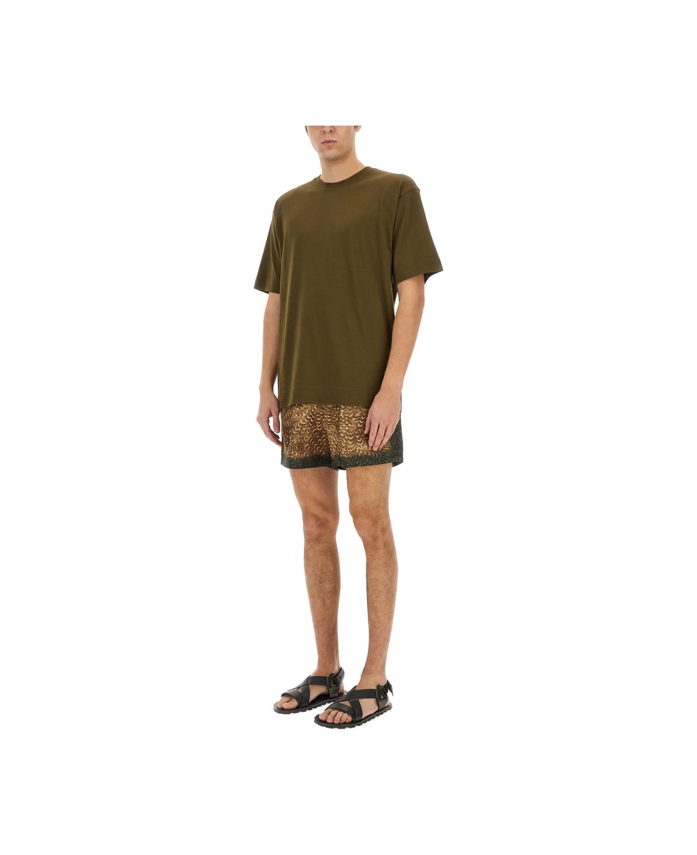 Dries Van Noten Cotton T-shirt - BROWN